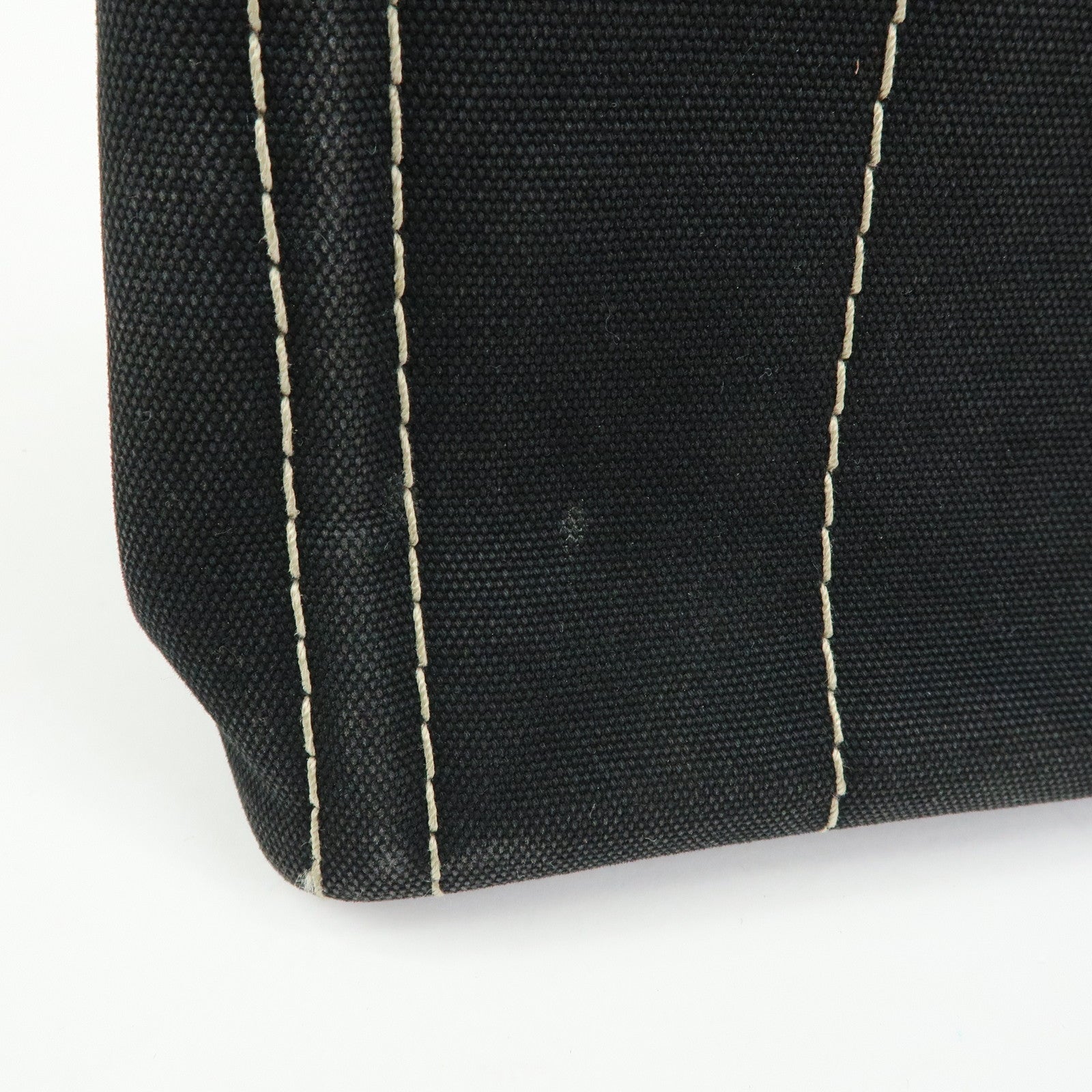 PRADA Canapa Mini Triangle Logo Canvas 2Way Hand Bag Black 1BG439