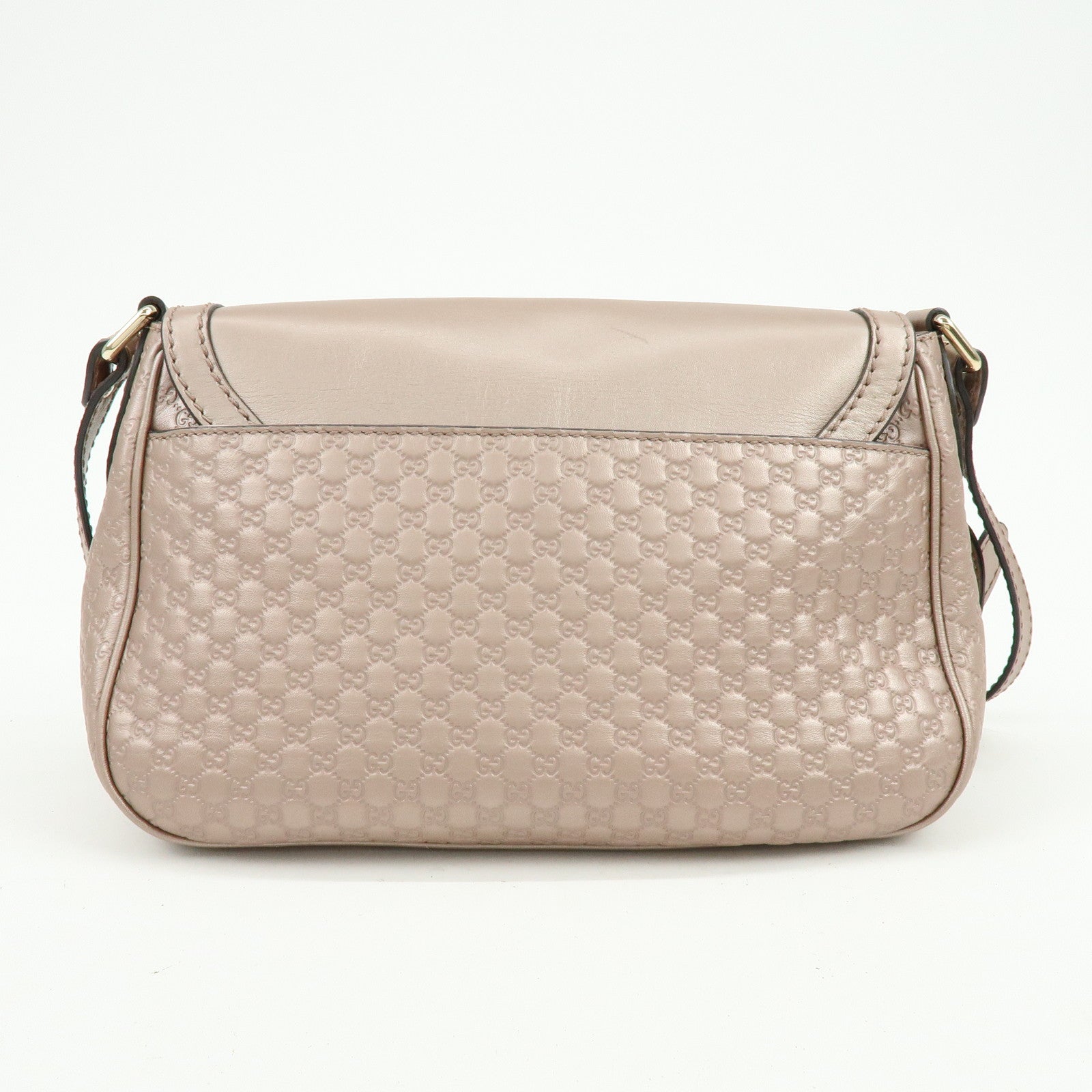 GUCCI Microguccissima Leather Shoulder Bag Metallic Pink 308452