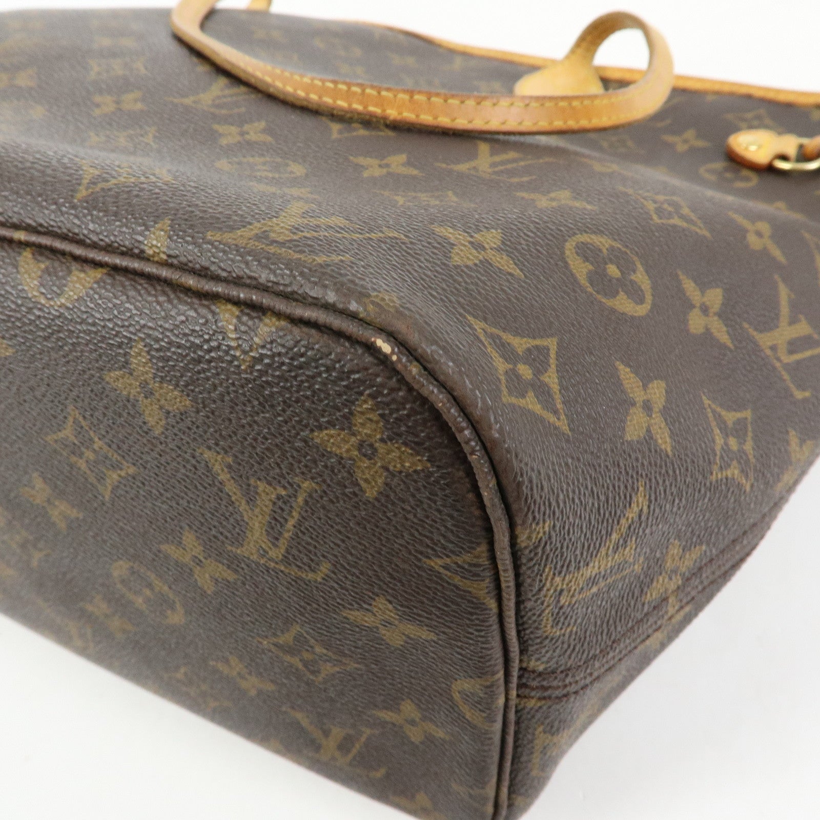 Louis Vuitton Monogram Neverfull MM Tote Shoulder Bag Brown M40156