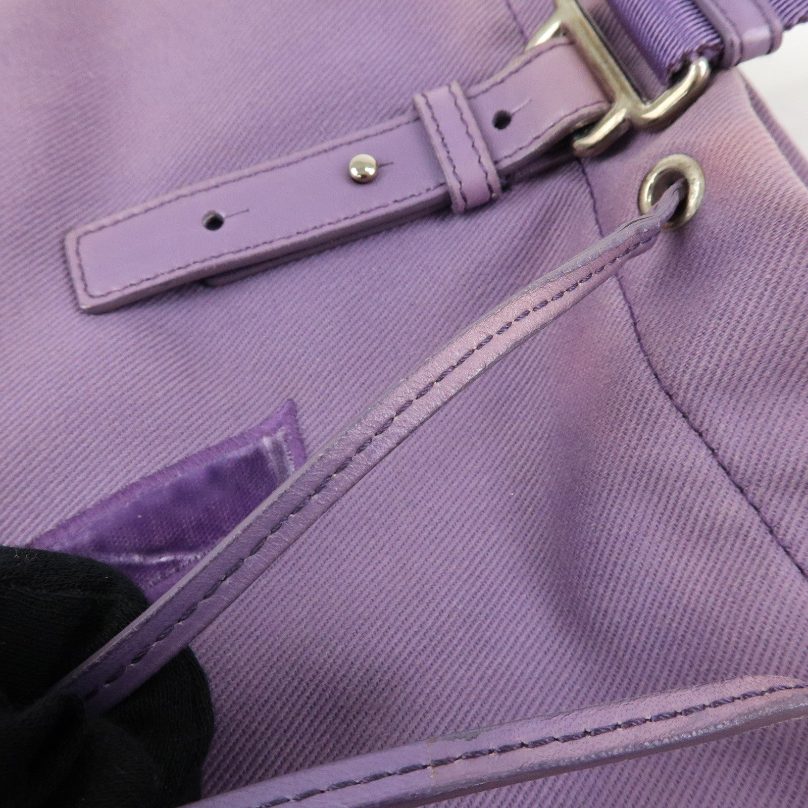 SAINT LAURENT PARIS Kahala Cassandra Canvas Tote Bag Purple 121631
