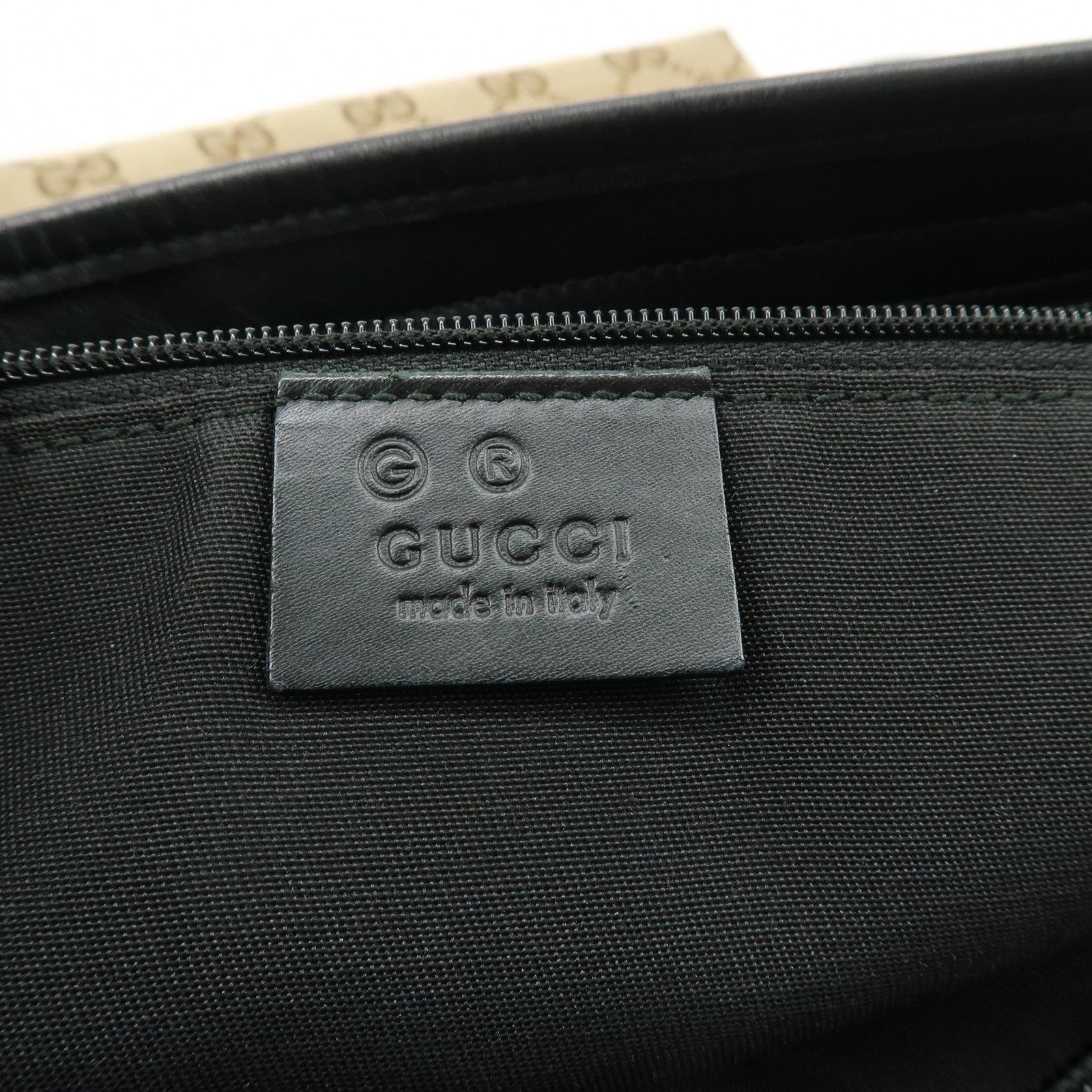 GUCCI Sherry GG Canvas Leather Shoulder Bag Beige Black 388926