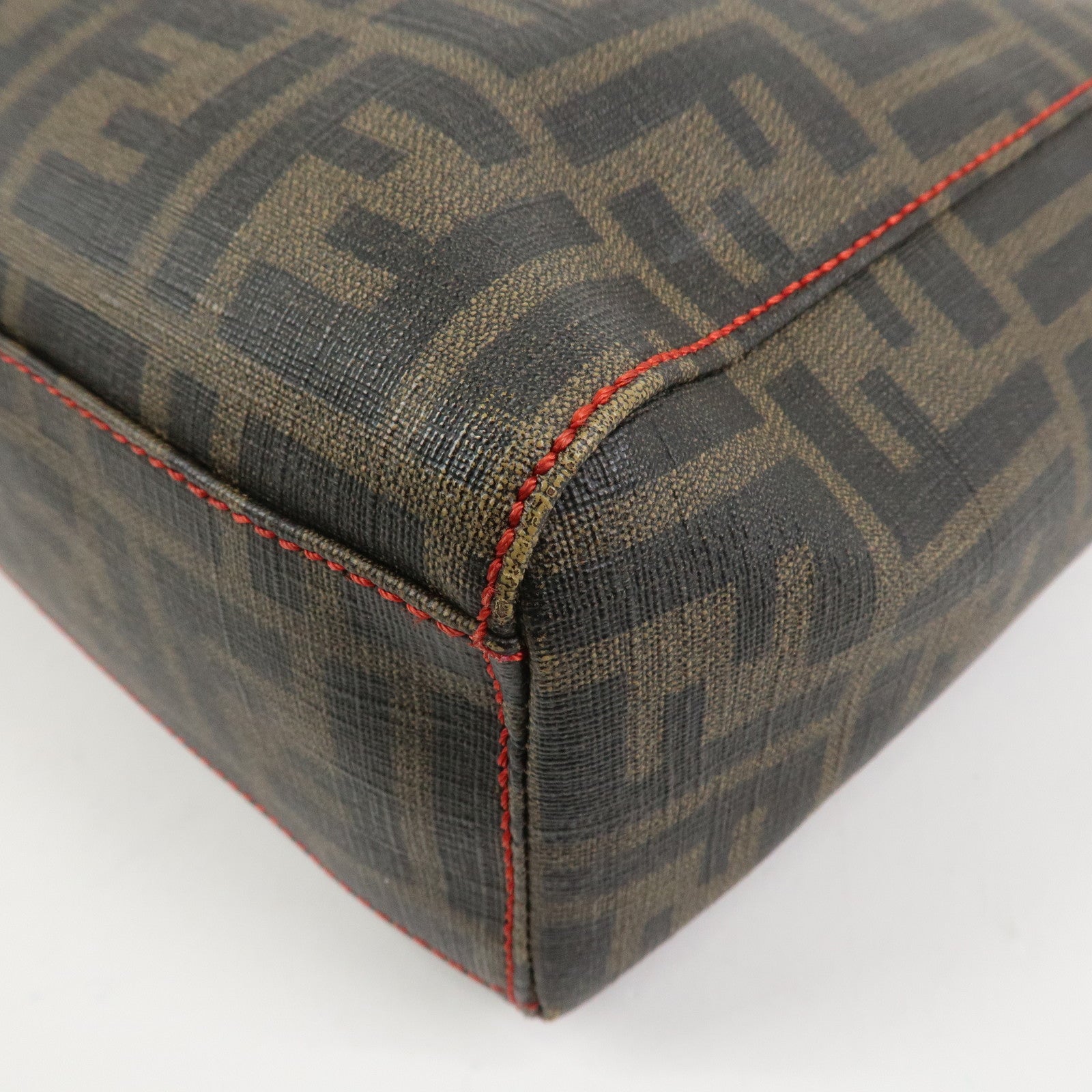 FENDI Zucca PVC Canvas Tote Bag Shoulder Bag Brown Black 8BH211