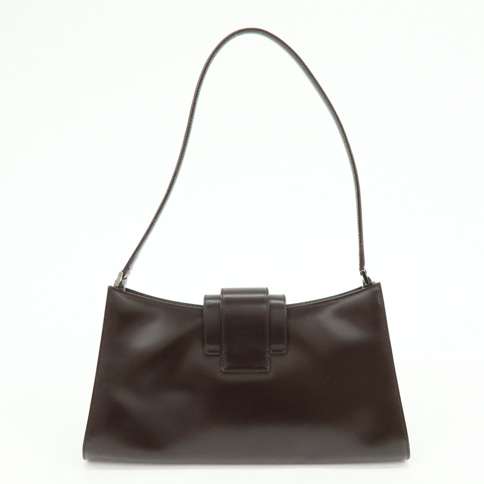 Ferragamo Vara Leather Shoulder Bag Hand Bag Brown