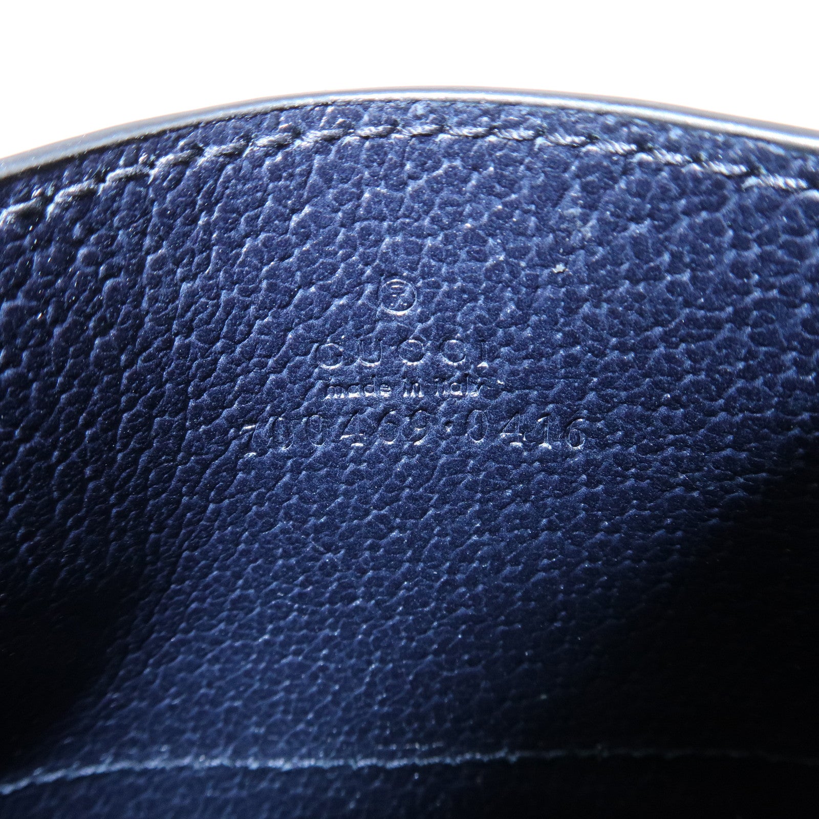 GUCCI Horsebit Leather Card Case Card Holder Cards Navy 700469