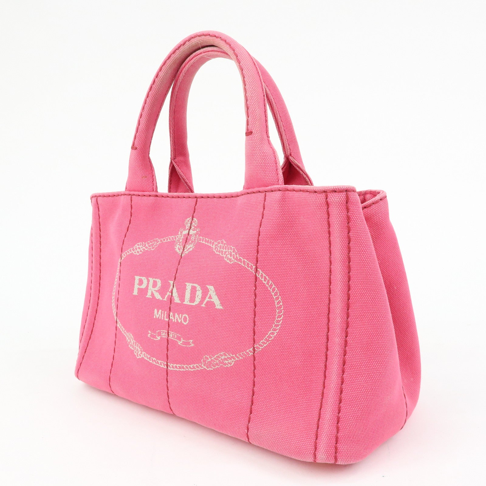 PRADA Canapa Mini Canvas 2Way Bag Hand Bag Shoulder Bag Pink 1BG439