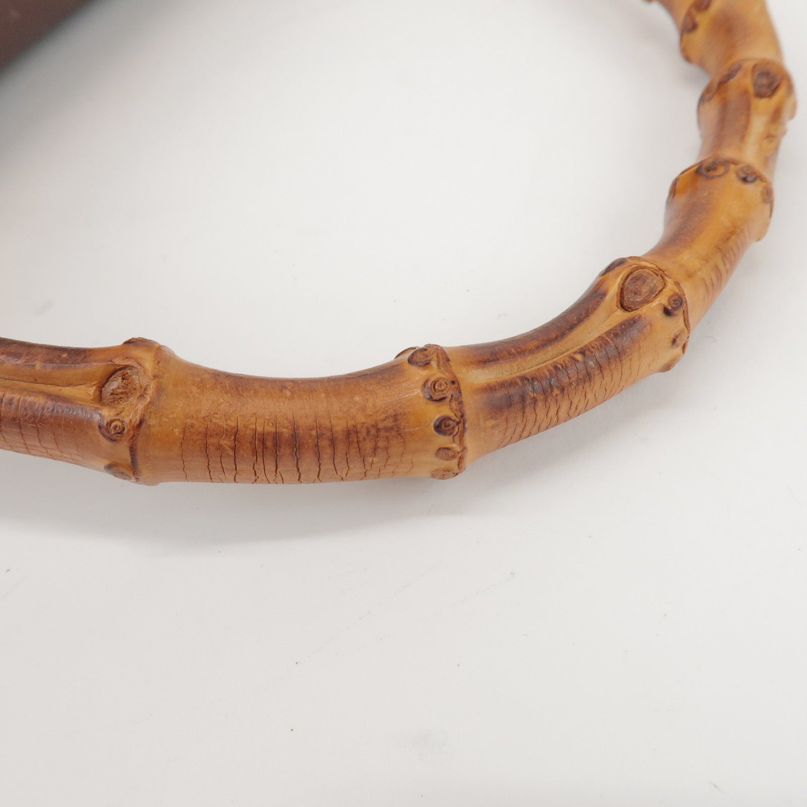 GUCCI Bamboo Leather 2Way Bag Hand Bag Shoulder Bag Brown 000 2040