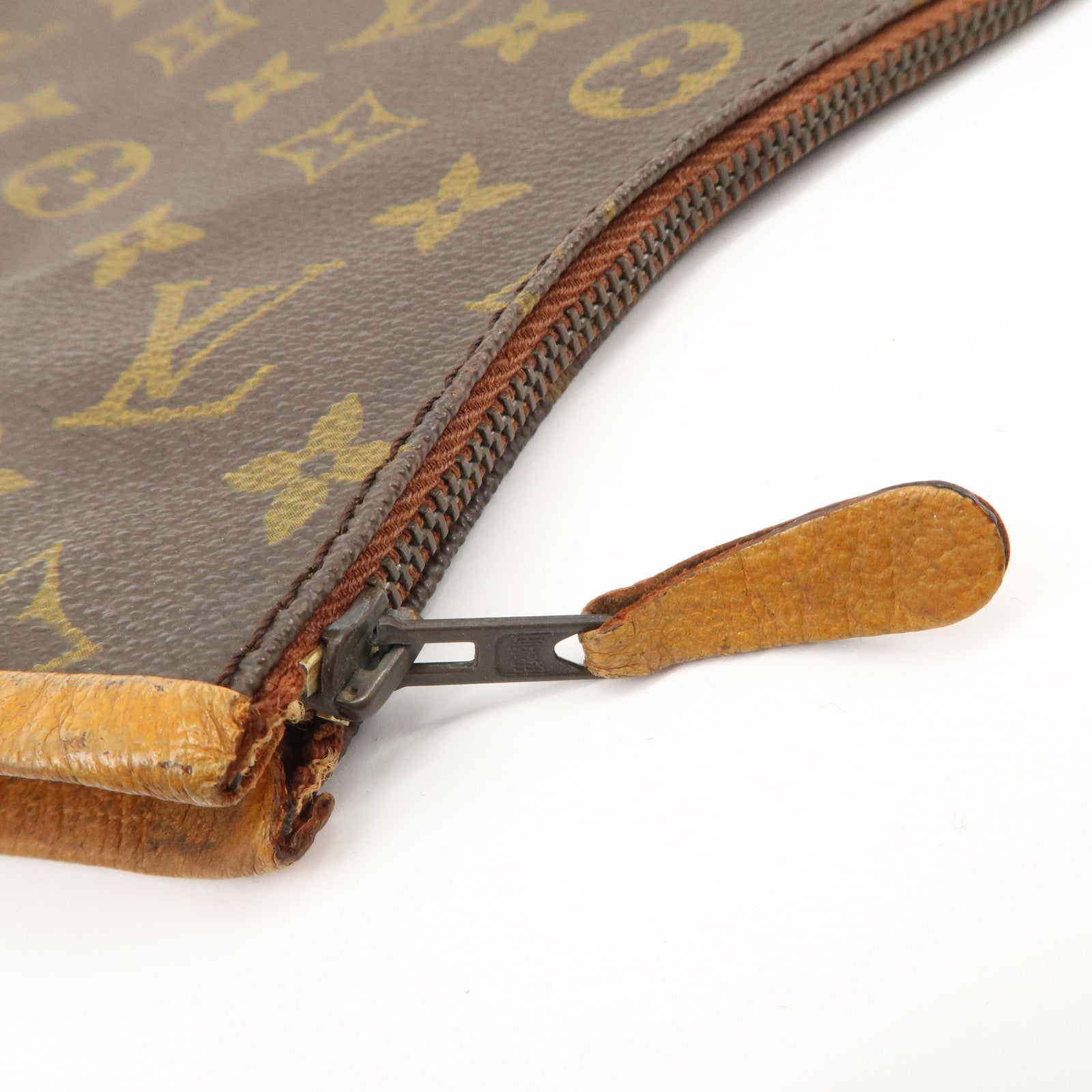 Louis Vuitton Monogram Canvas Leather Racket Case Brown Used