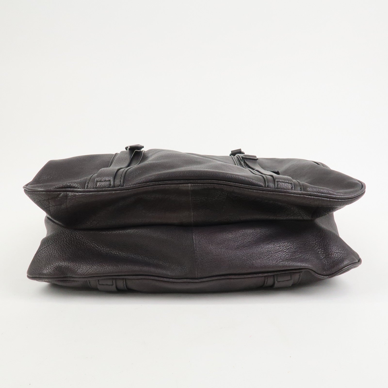 BURBERRY Logo Leather Tote Bag Shoulder Bag Black