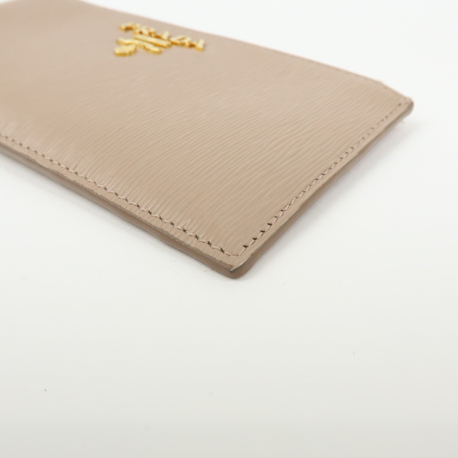 PRADA Leather Fragment Case Card Case Card Holder Pink 57884