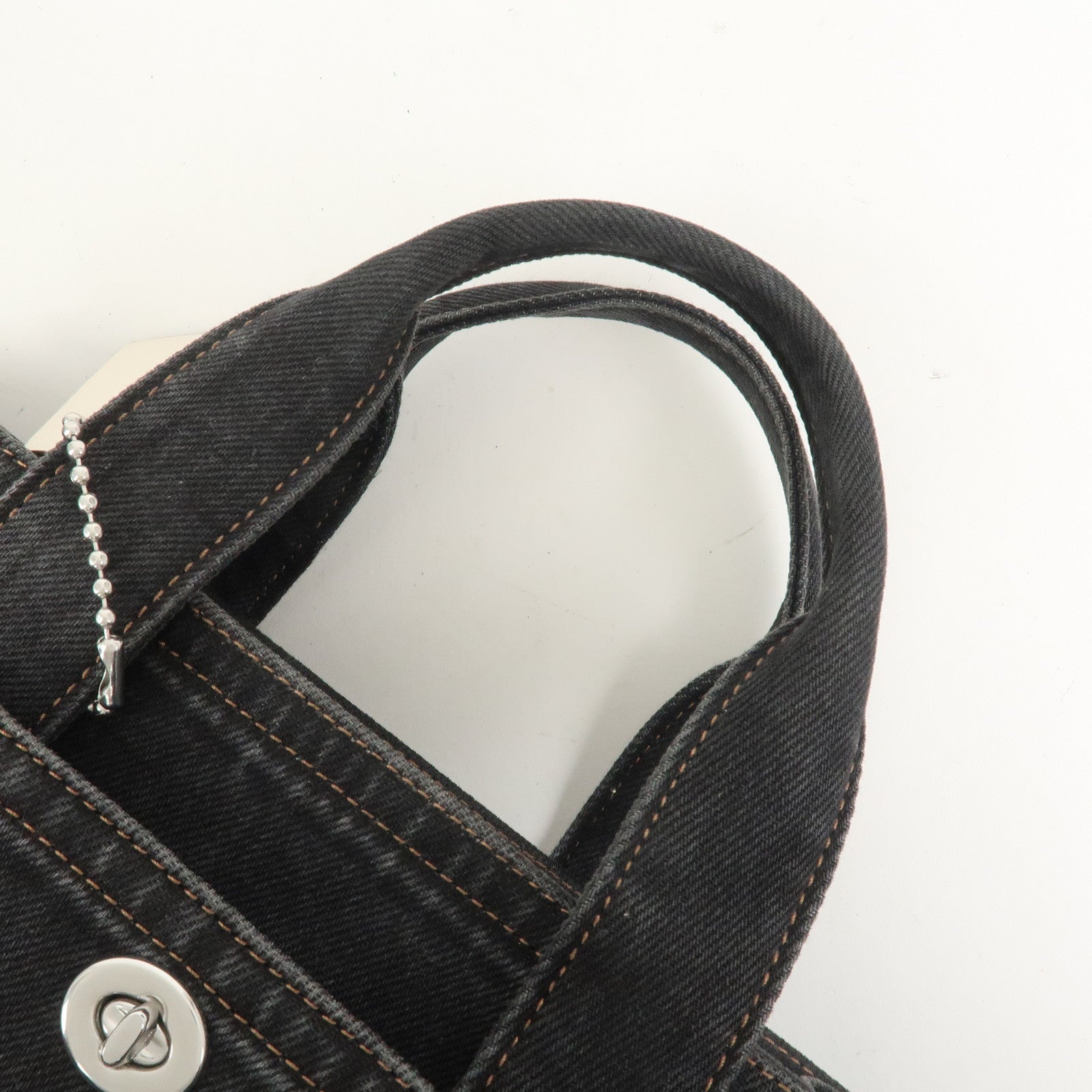 COACH Denim Leather 2Way Shoulder Bag Hand Bag Black