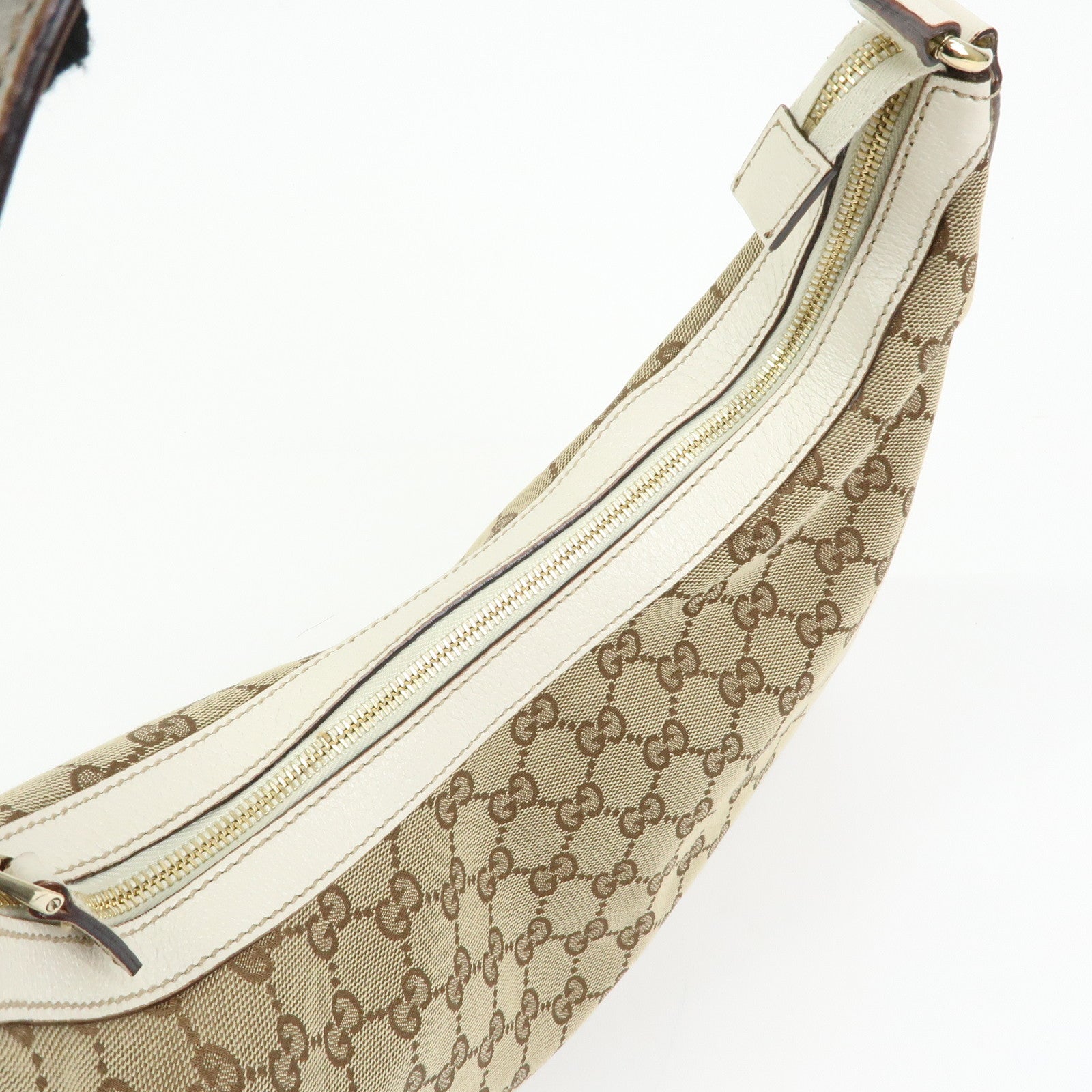 GUCCI GG Monogram Canvas Shoulder Bag Hand Bag Beige Ivory 153010
