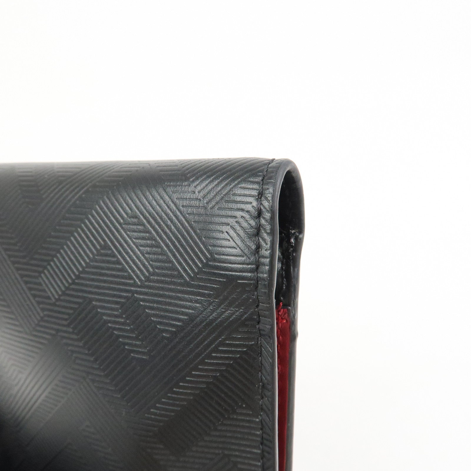 FENDI Shadow Leather Flap Long Wallet Black 7M0355