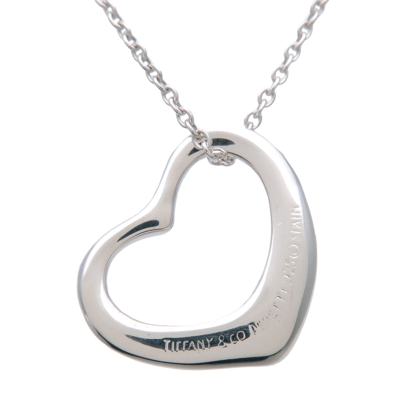 Tiffany & Co Open Heart Necklace 15MM SV925 Silver