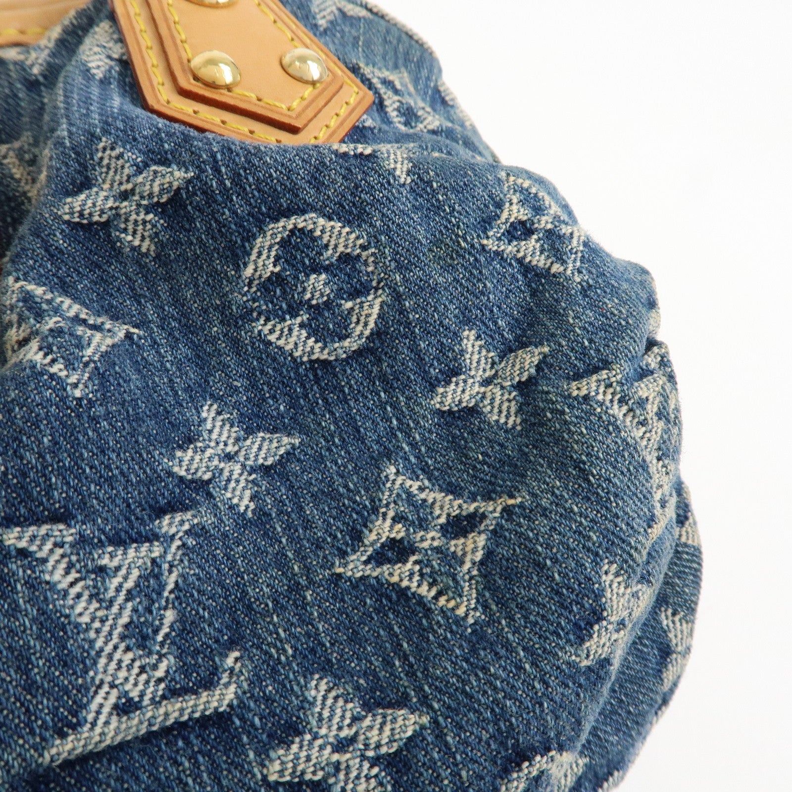 Louis Vuitton Monogram Denim Pleaty Hand Bag Blue M95020