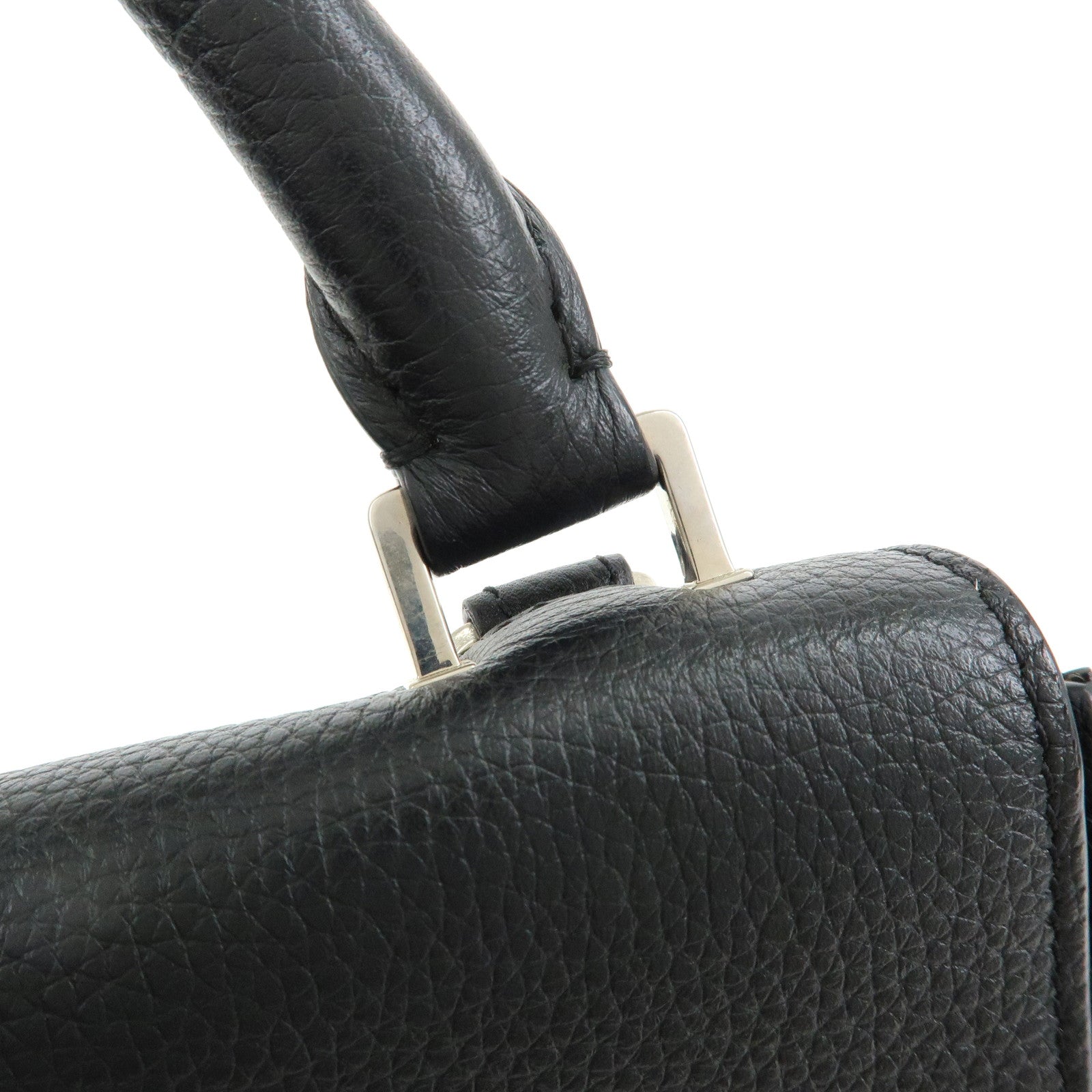 CELINE Trapeze Leather Suede 2WAY Bag Shoulder Bag Black