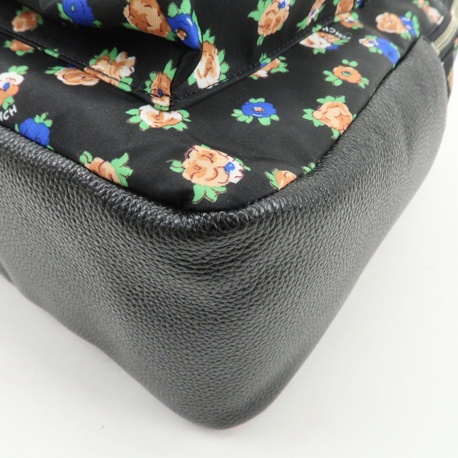 COACH Charlie Nylon Leather Floral Backpack Rucksack Black