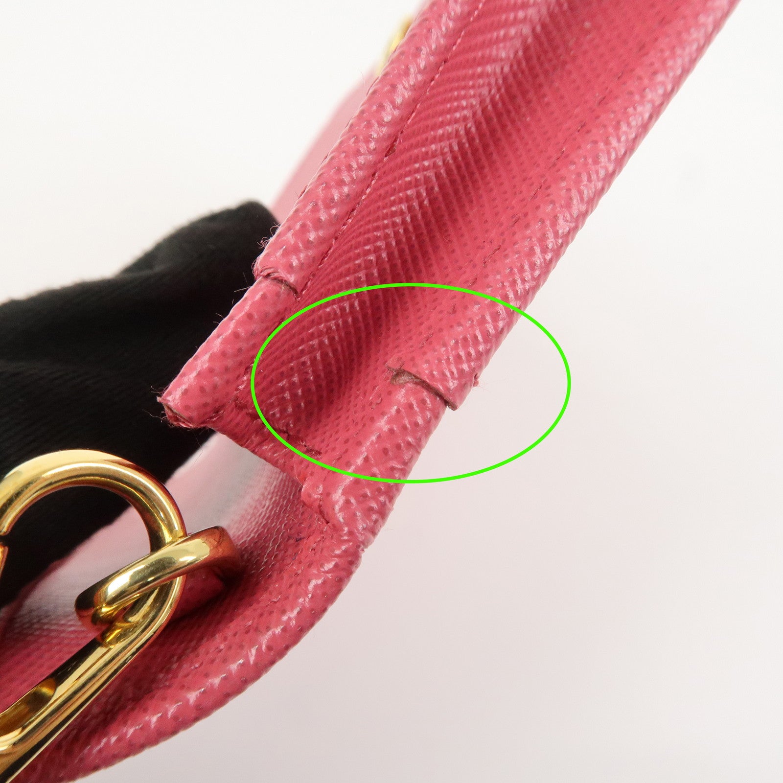 PRADA Saffiano Leather Logo Card Case Card Holder Pink 1M1439