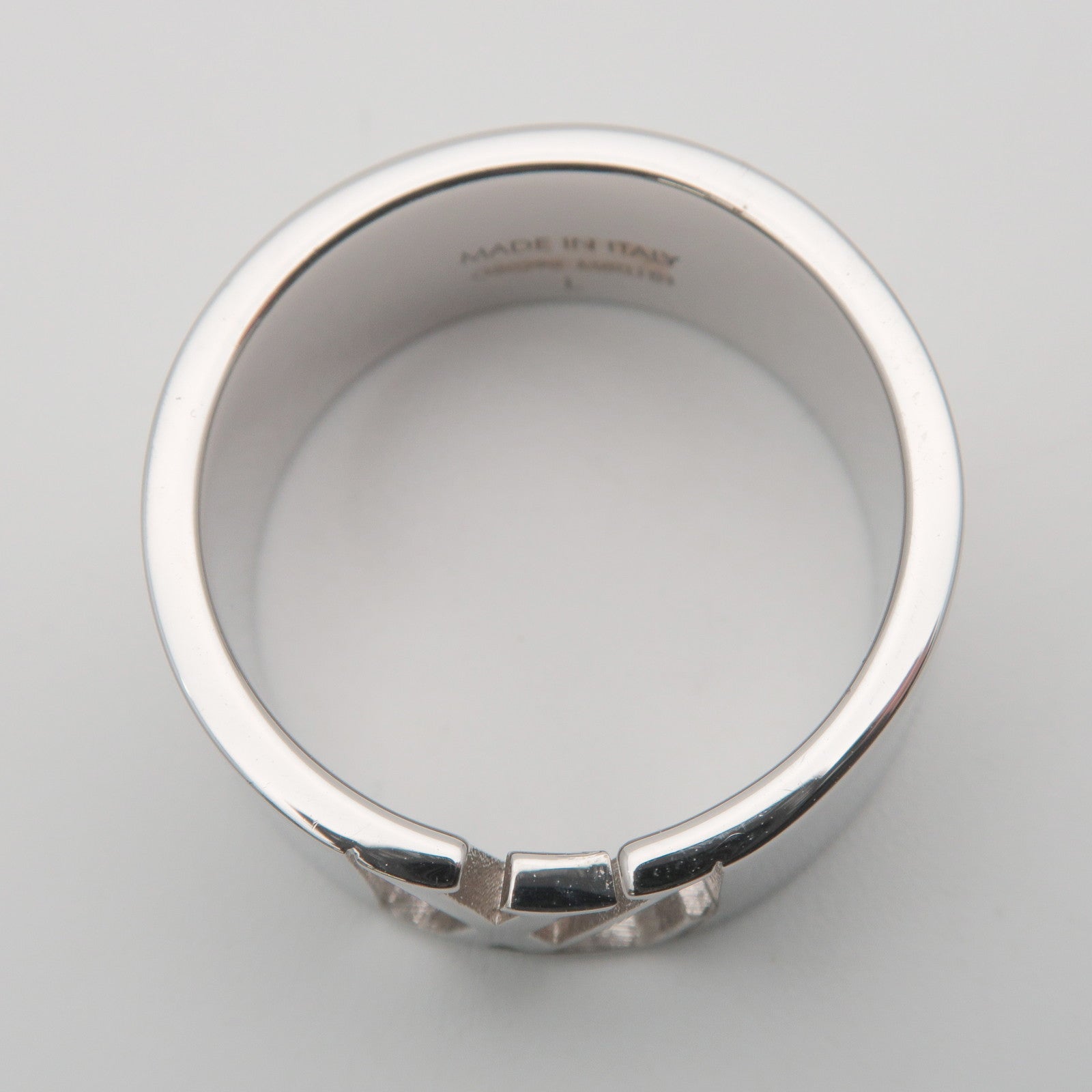 Louis Vuitton Bague Signature Ring L US10.5 Metal Silver M80181