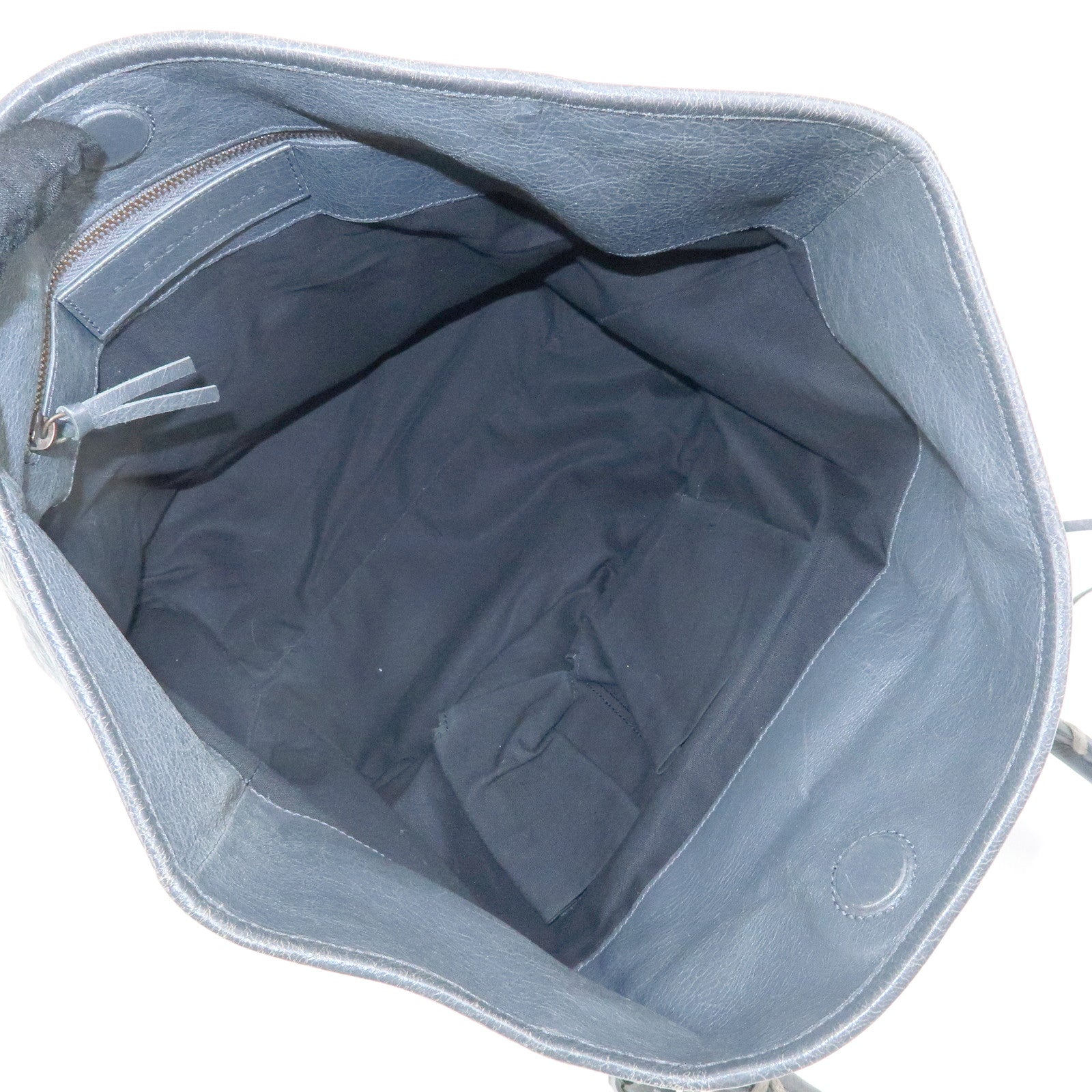 BALENCIAGA The Sunday Leather Tote Bag Hand Bag Gray 228750