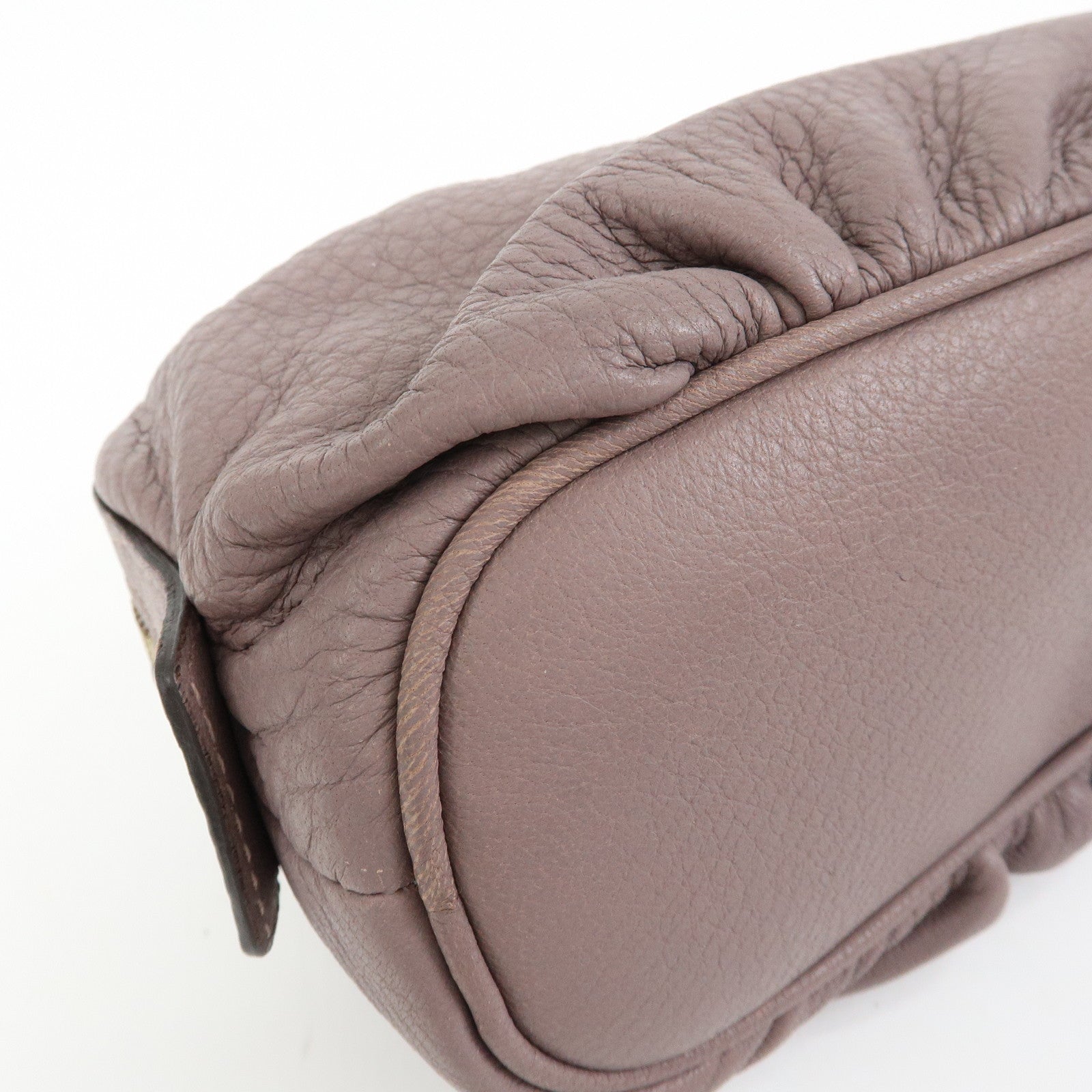 GUCCI Bamboo Leather Cosmetic Case Pouch Light Purple 246175