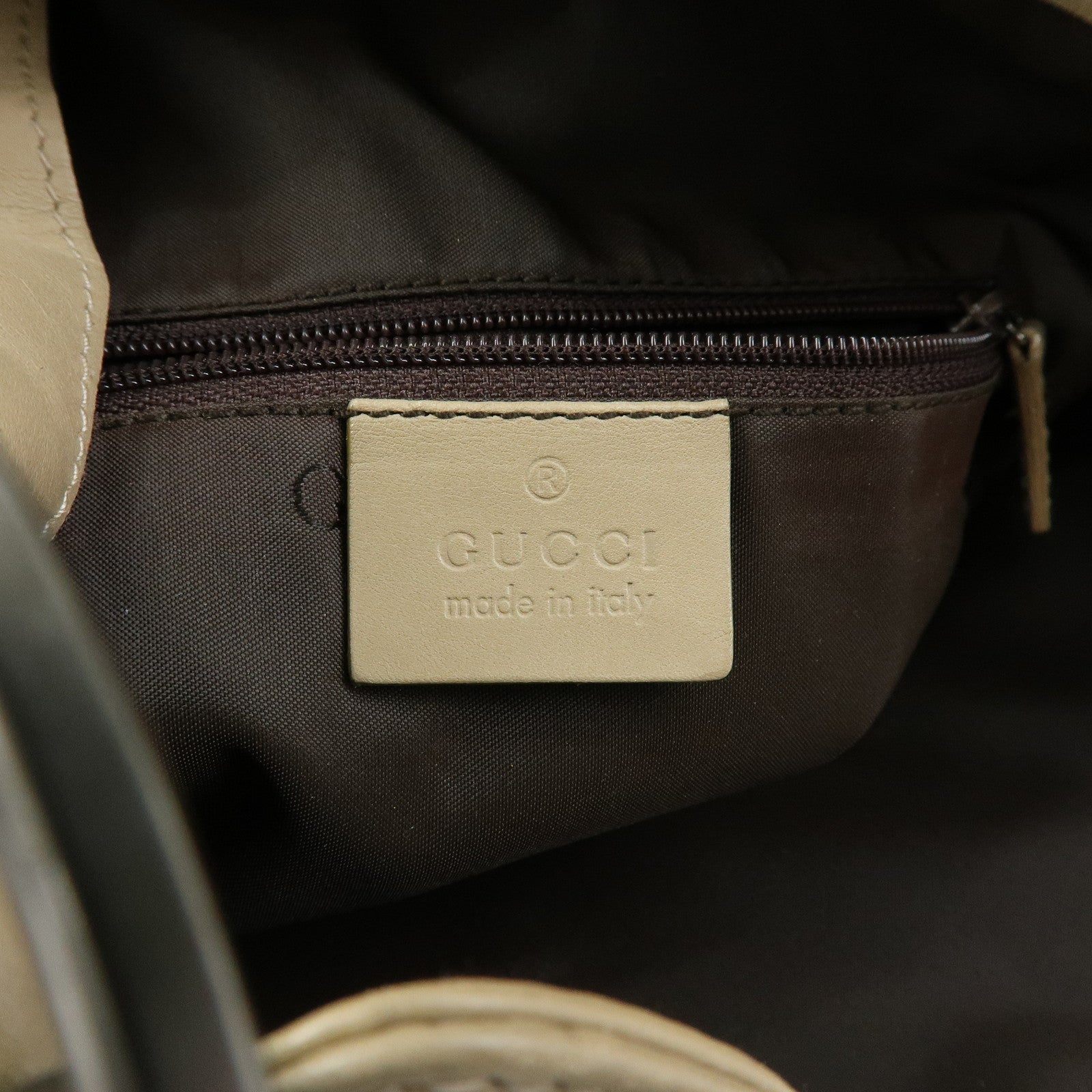 GUCCI Bamboo Leather 2Way Hand Bag Shoulder Bag Beige 001・1638・2684