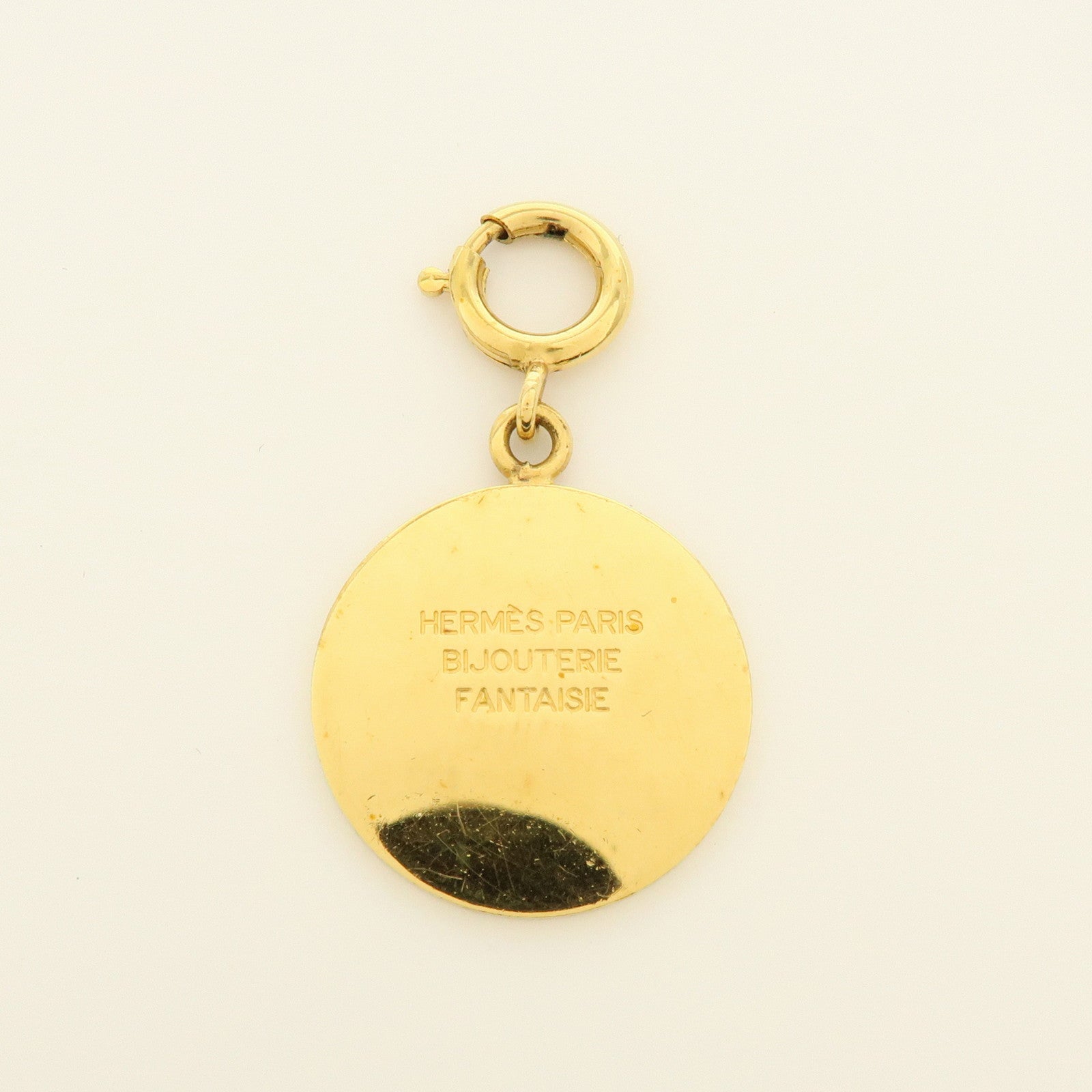 HERMES Sellerie Metal Bag Charm Key Charm Gold