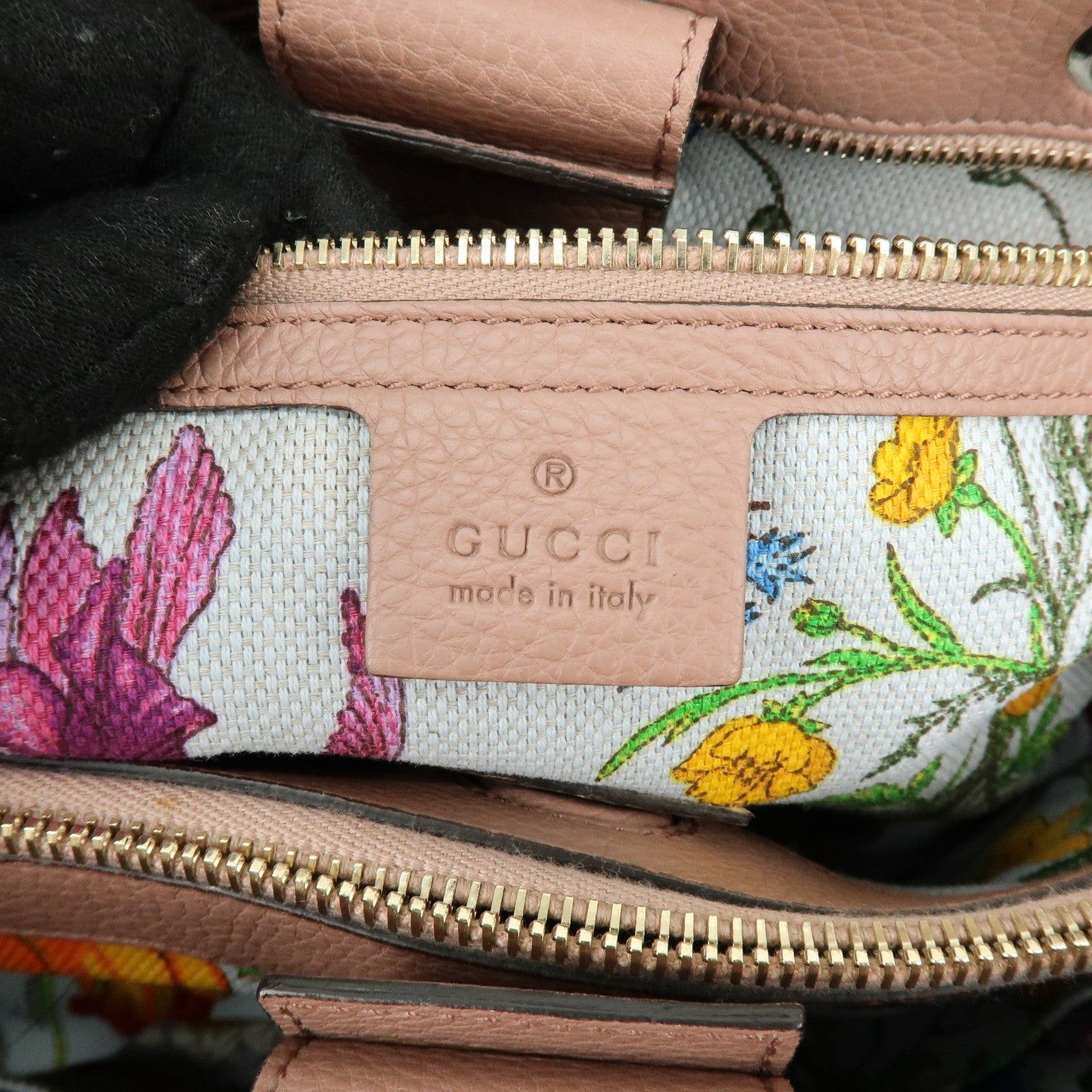 GUCCI Bamboo Shopper Medium 2Way Bag Shoulder Bag Pink Beige 323660