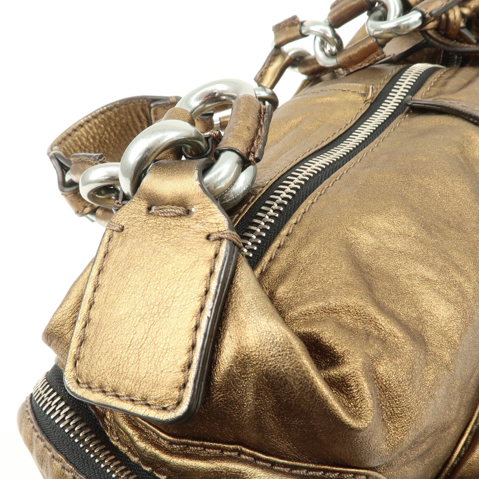 Chloe Betty Leather Shoulder Bag Hand Bag Bronze