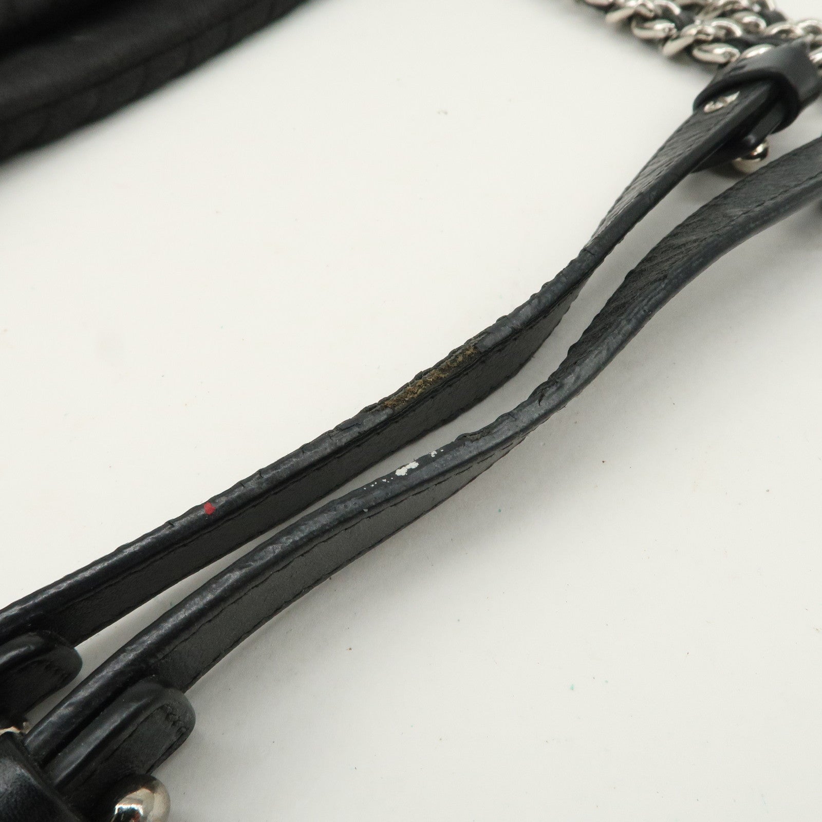 CHANEL Camelia Denim Chain Shoulder Bag Black A66903 Used