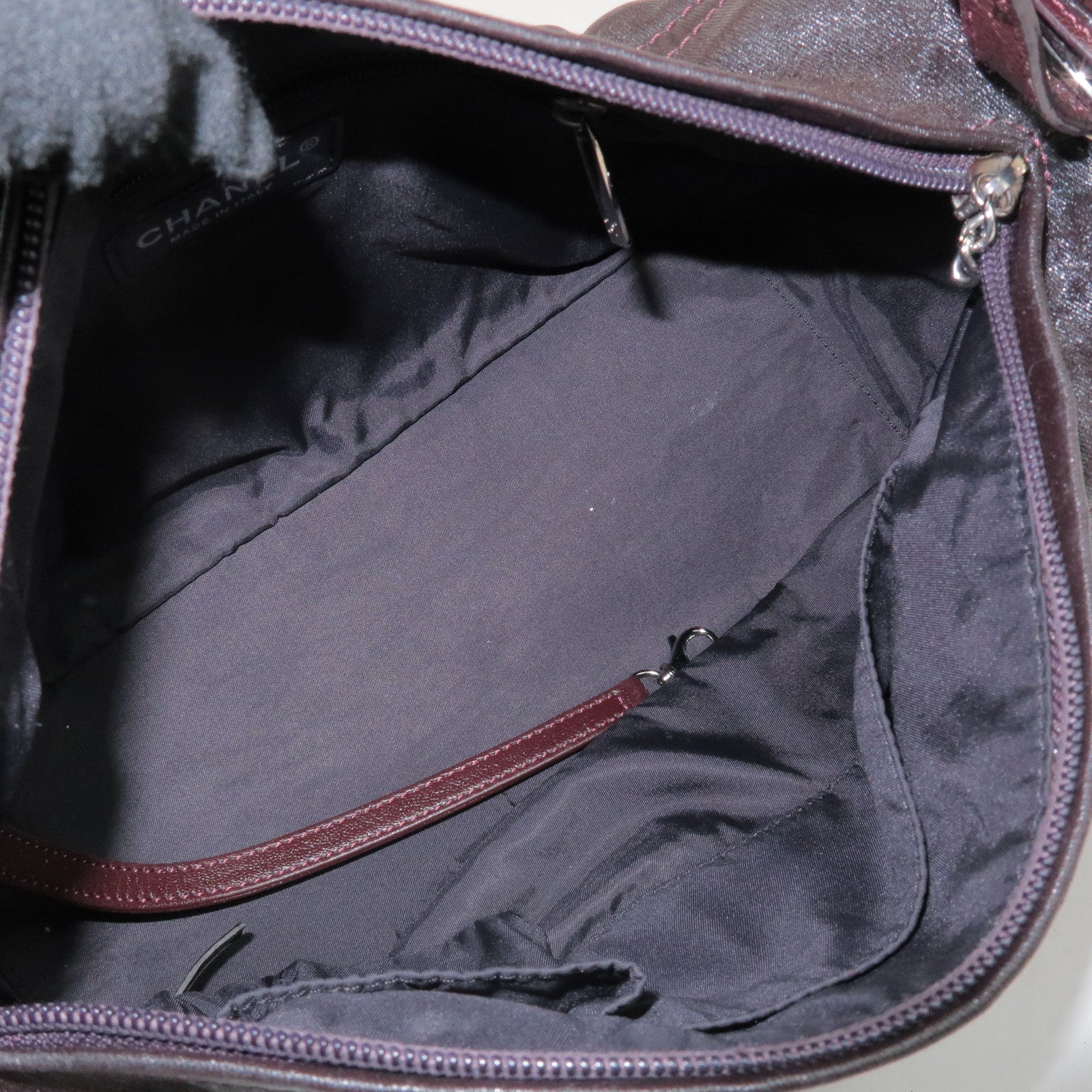 CHANEL Biarritz PVC Coated Canvas Calf Leather Shoulder Bag A34205