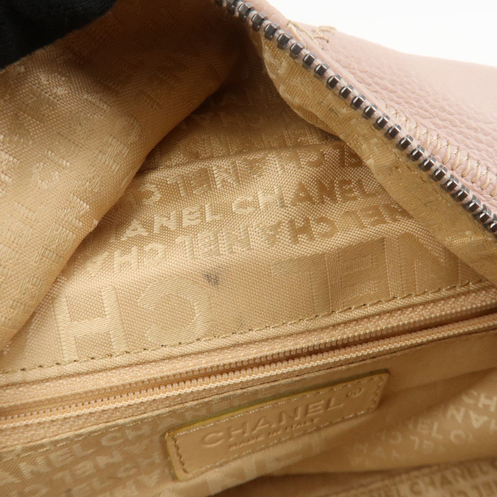 CHANEL Chocolate Bar COCO Mark Caviarskin Mini Boston Bag A26134