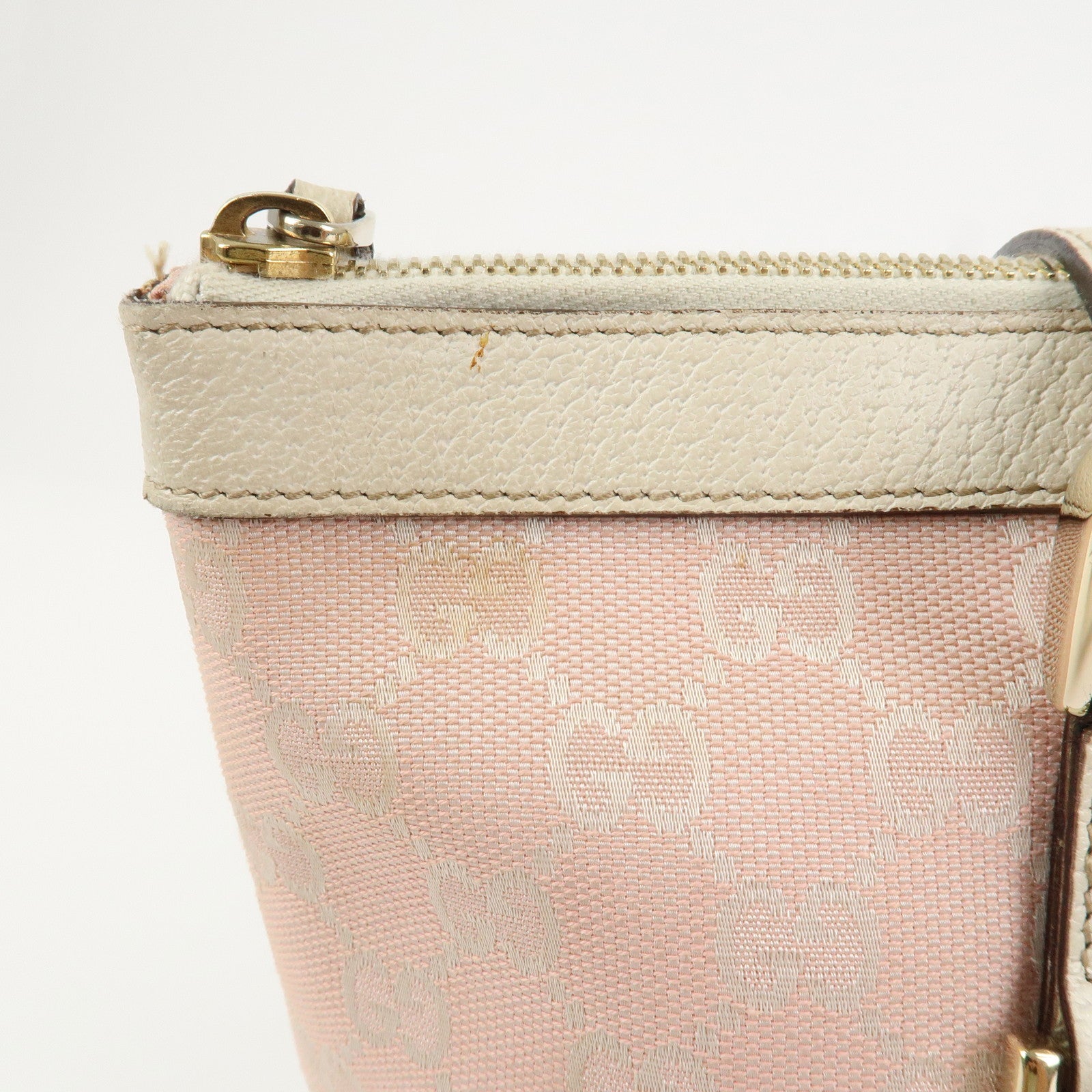 GUCCI Abbey GG Canvas Leather Tote Bag Shoulder Bag Pink 141470