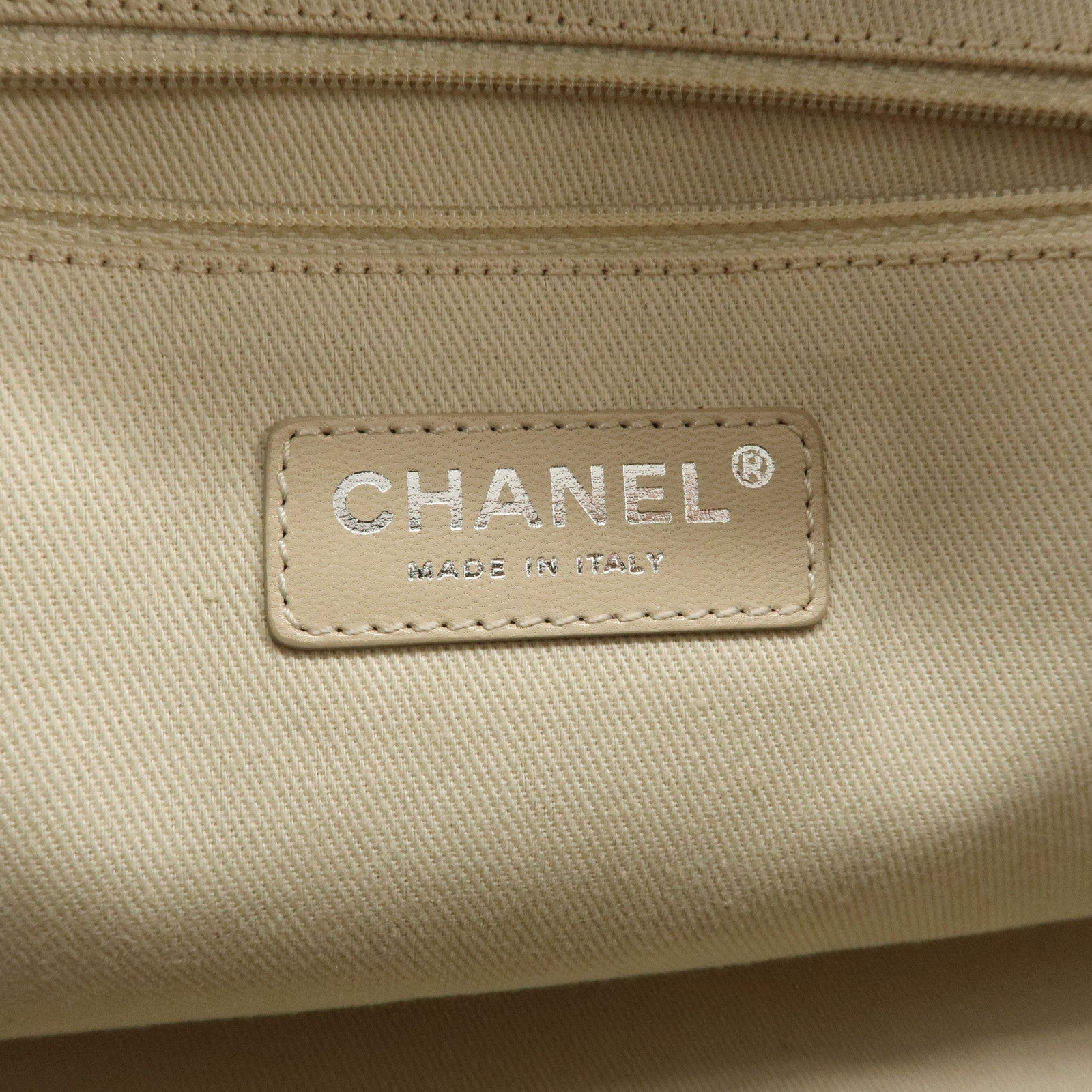 CHANEL Lether Raffia 2Way Bag Shoulder Bag Hand Bag Beige