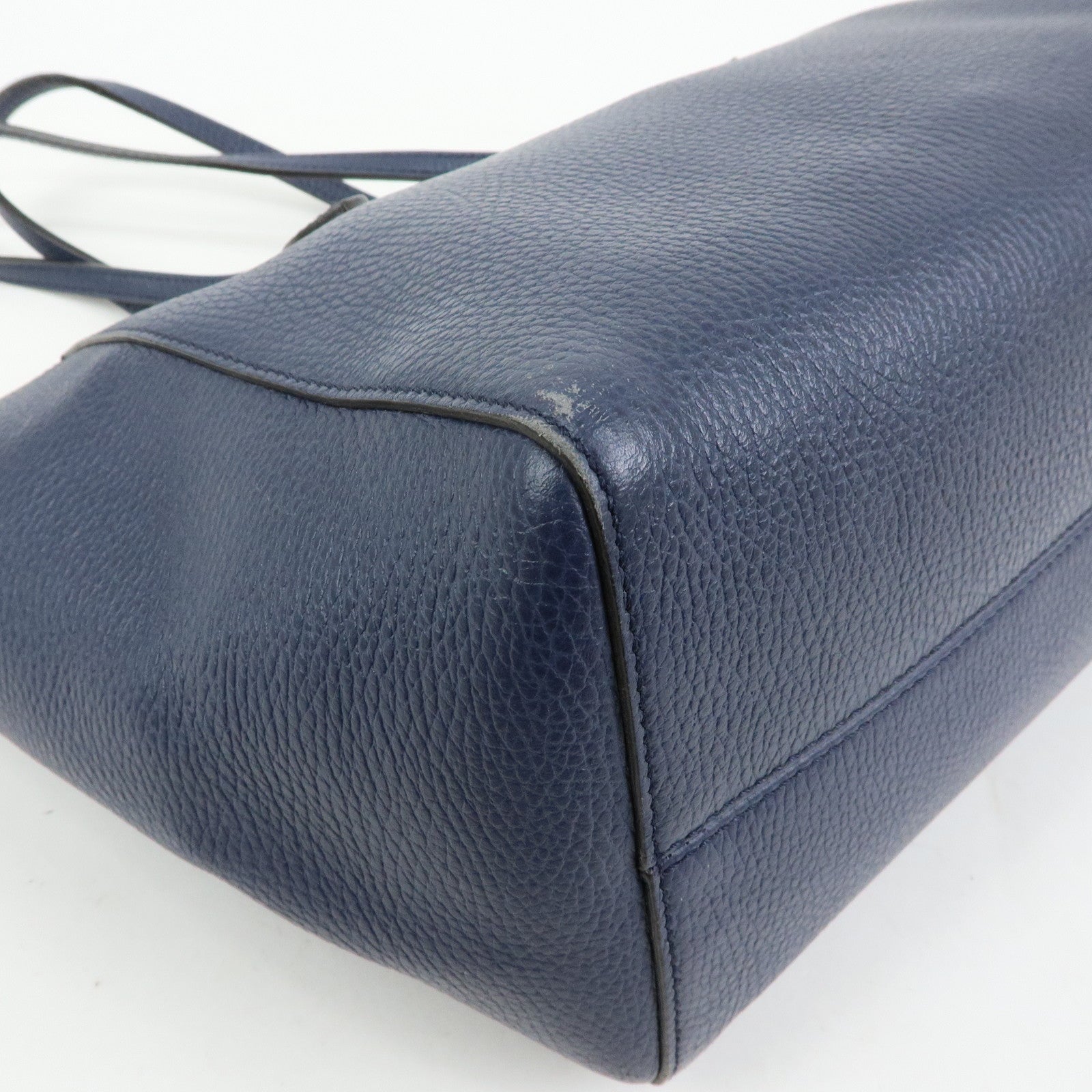 GUCCI Swing Leather Tote Bag Shoulder Bag Navy 354408