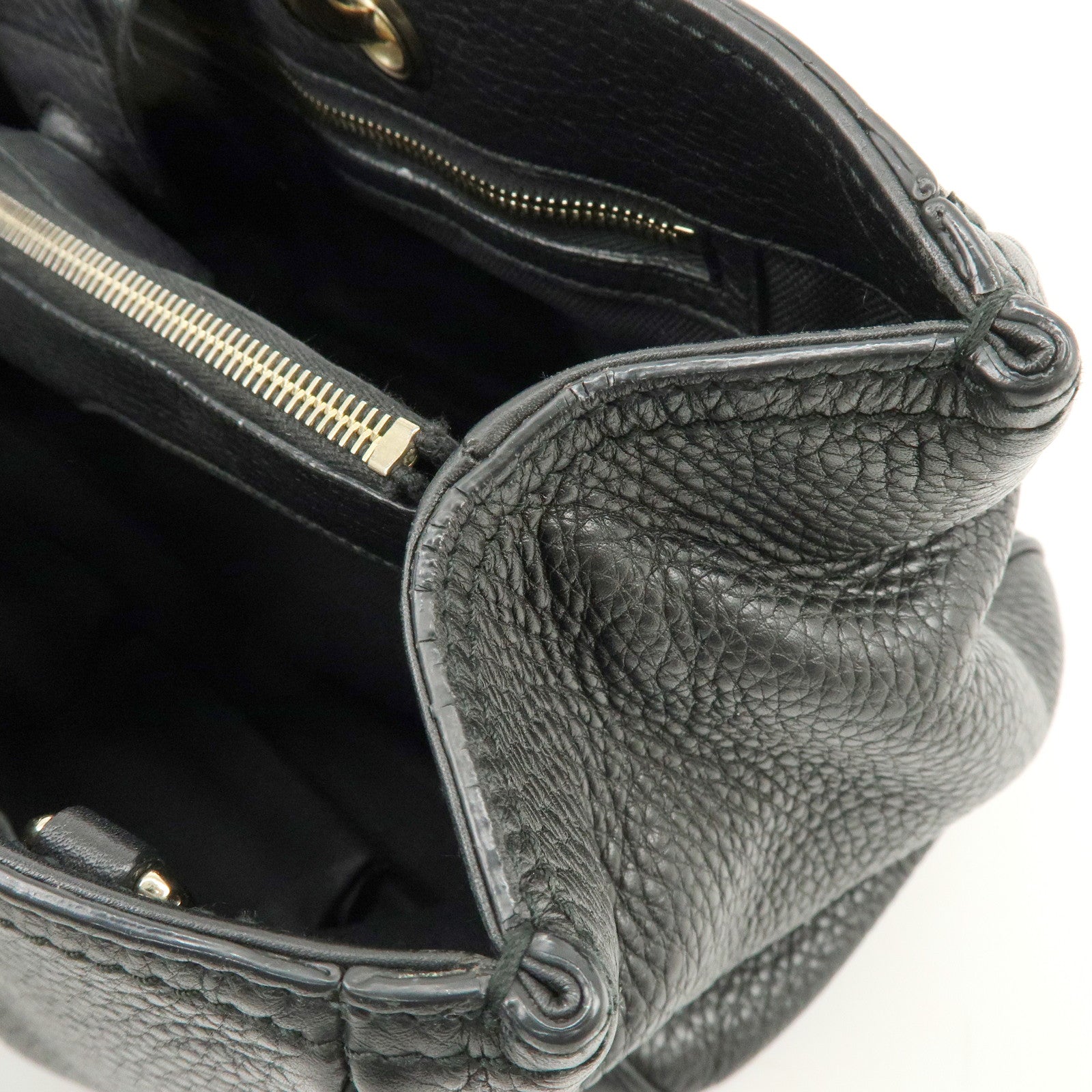 GUCCI Bamboo Shopper Medium 2Way Bag Shoulder Bag Black 323660