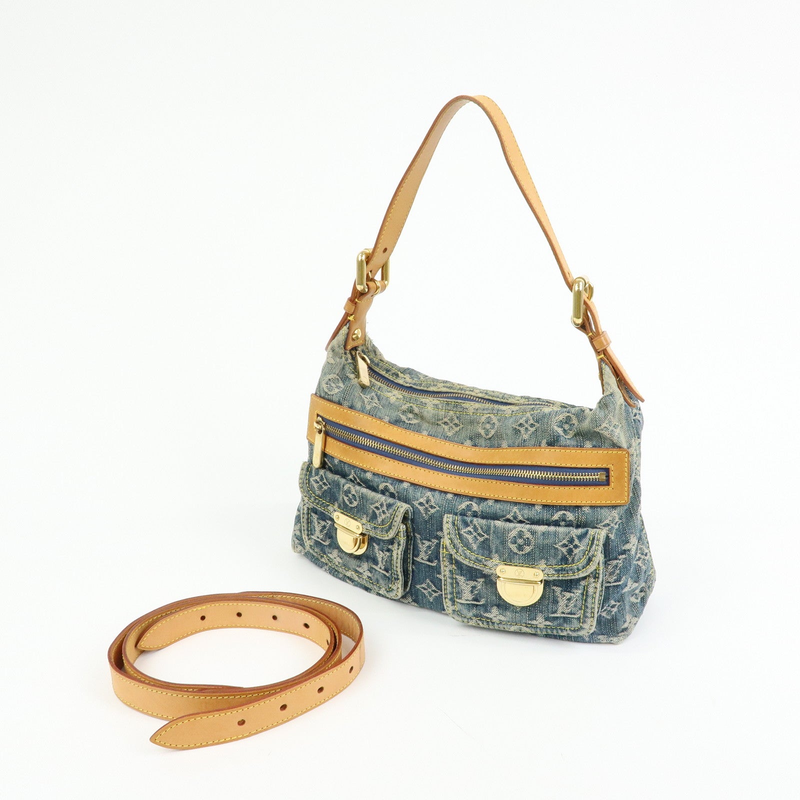 Louis Vuitton Monogram Denim Baggy PM 2Way Bag Shoulder Bag M95049