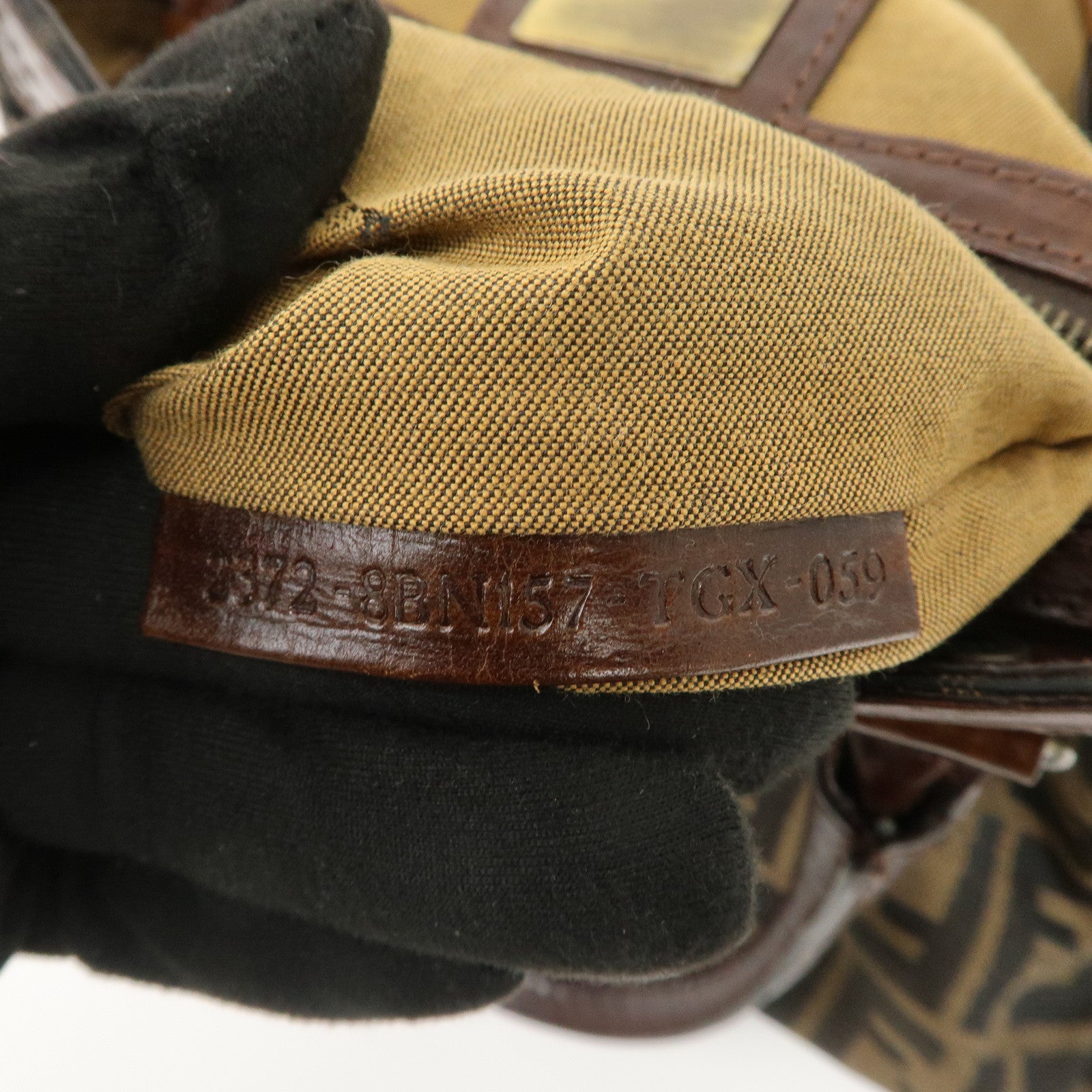 FENDI Ethnico Zucca Canvas Leather Tote Bag Shoulder Bag 8BN157