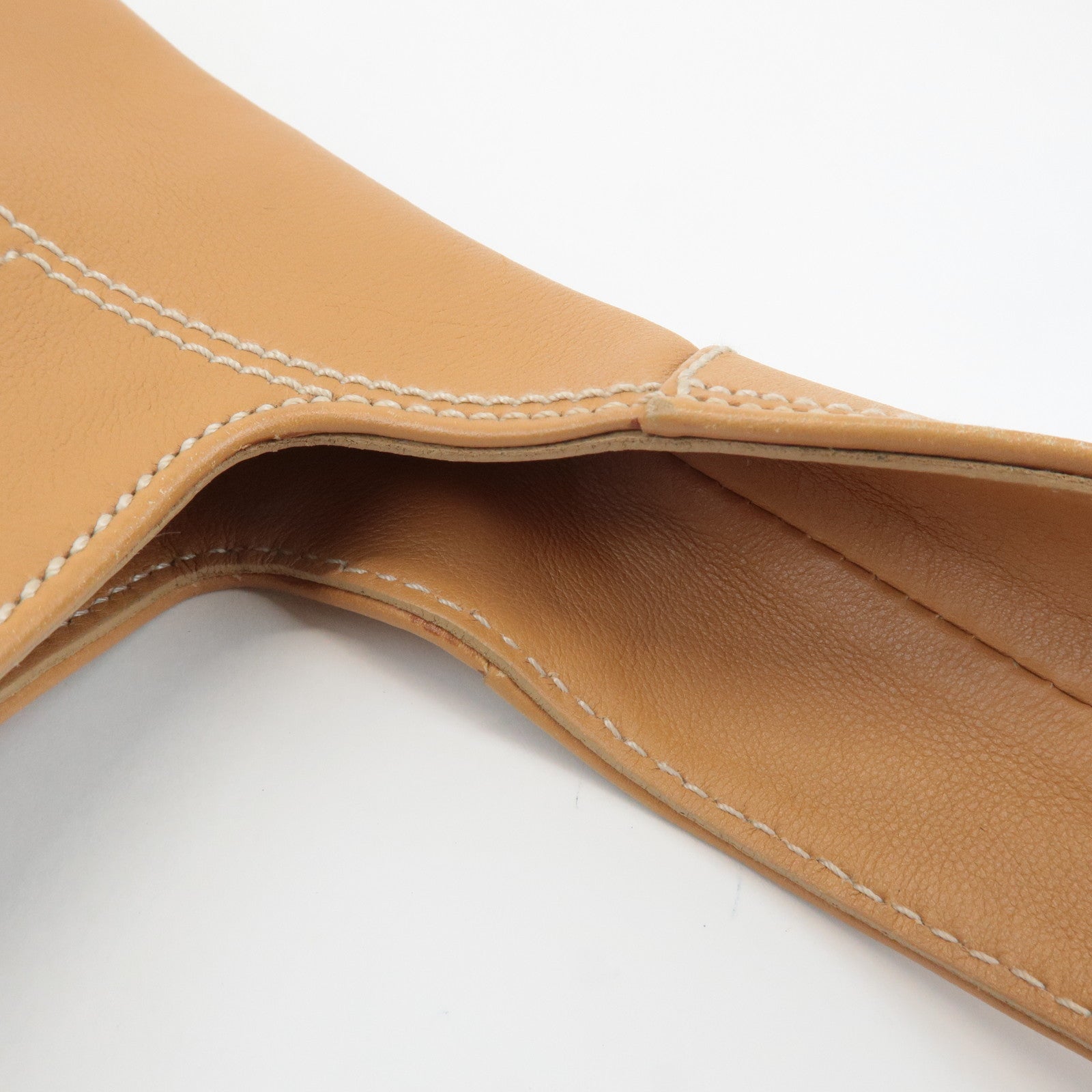 Ferragamo Gancini Leather Shoulder Bag Light Brown Silver HDW Used