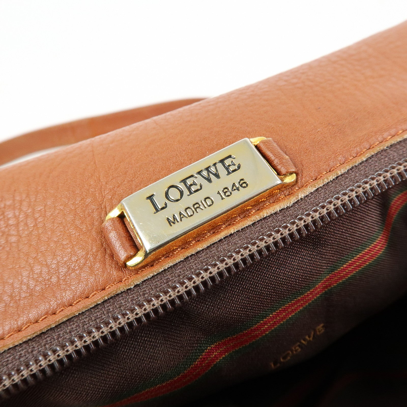 LOEWE Anagram Leather Shoulder Bag Crossbody Bag Brown