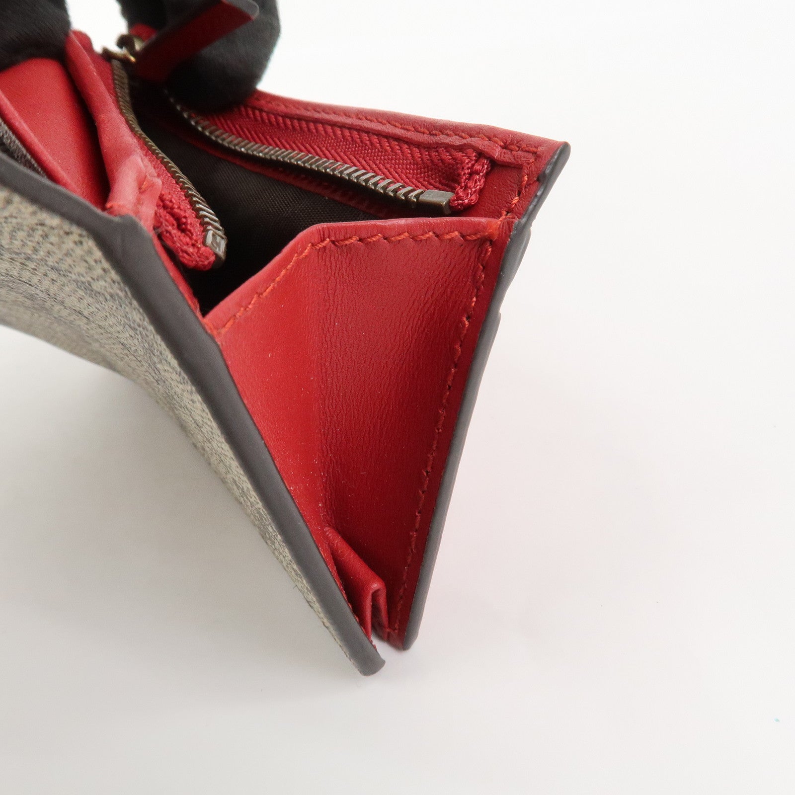 GUCCI Interlocking G GG Supreme Cherry Compact Wallet Beige 476050