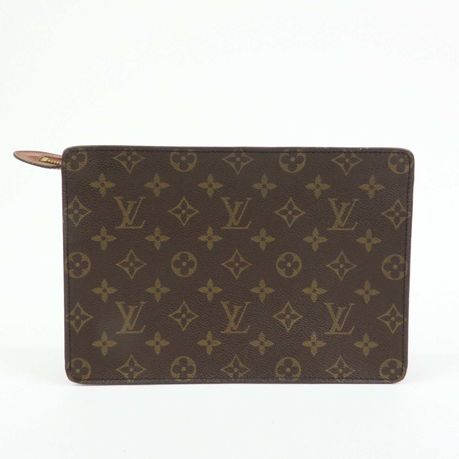 Louis Vuitton Monogram Pochette Homme Clutch Bag Brown M51795