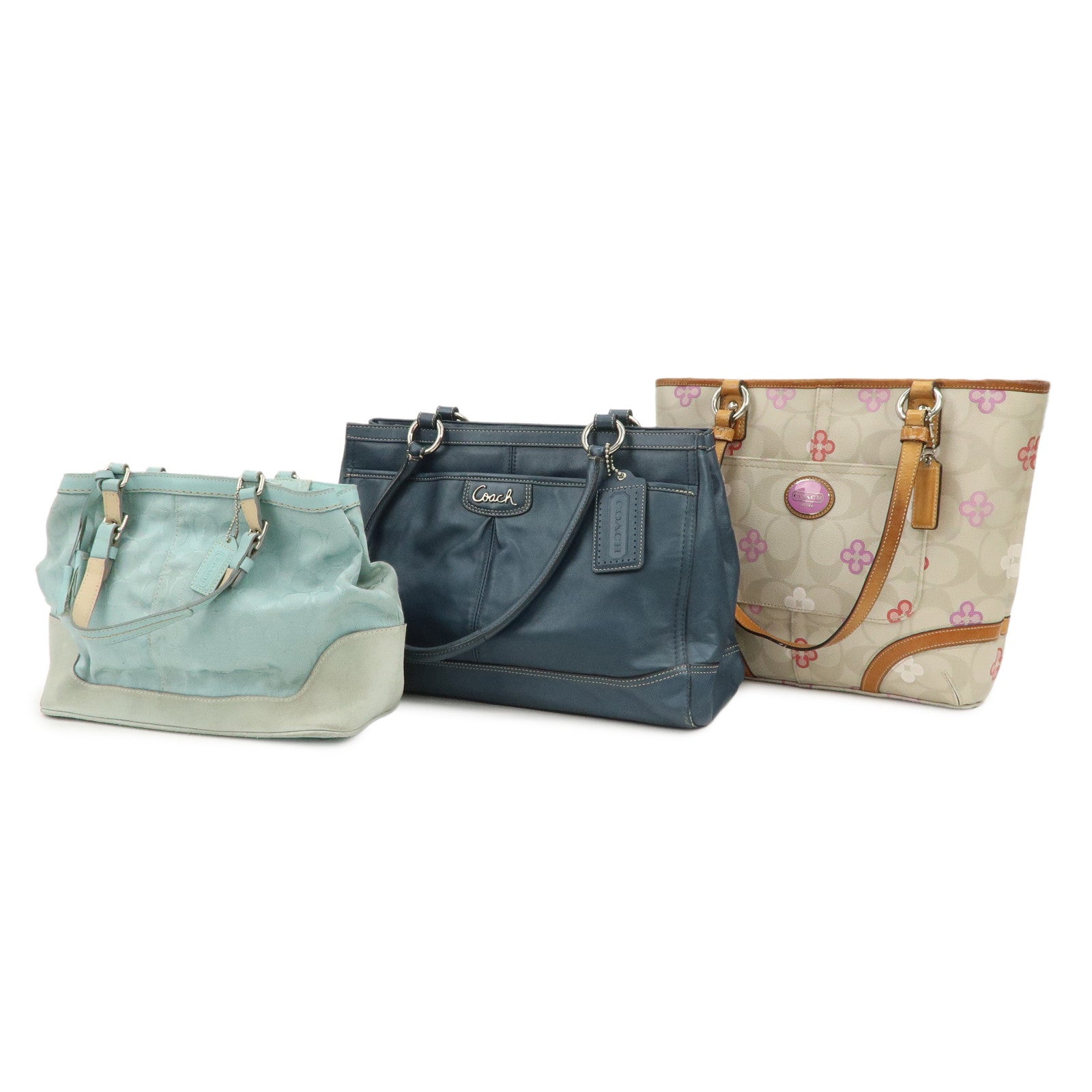 COACH Signature PVC Canvas Leather Set of 3 Shoulder Bag