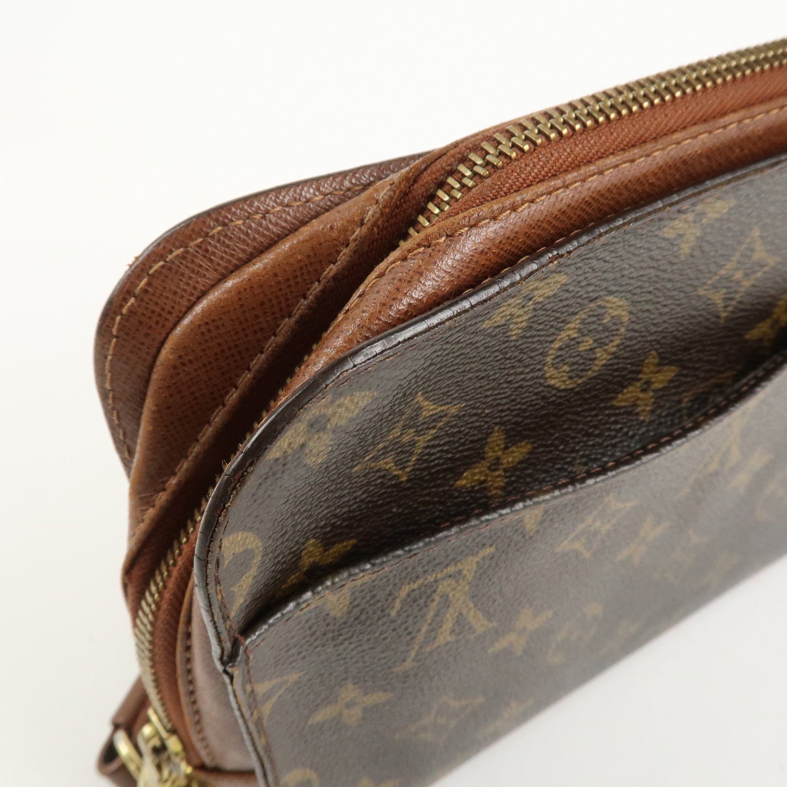 Louis Vuitton Monogram Orsay Clutch Bag Pouch Brown M51790 Used