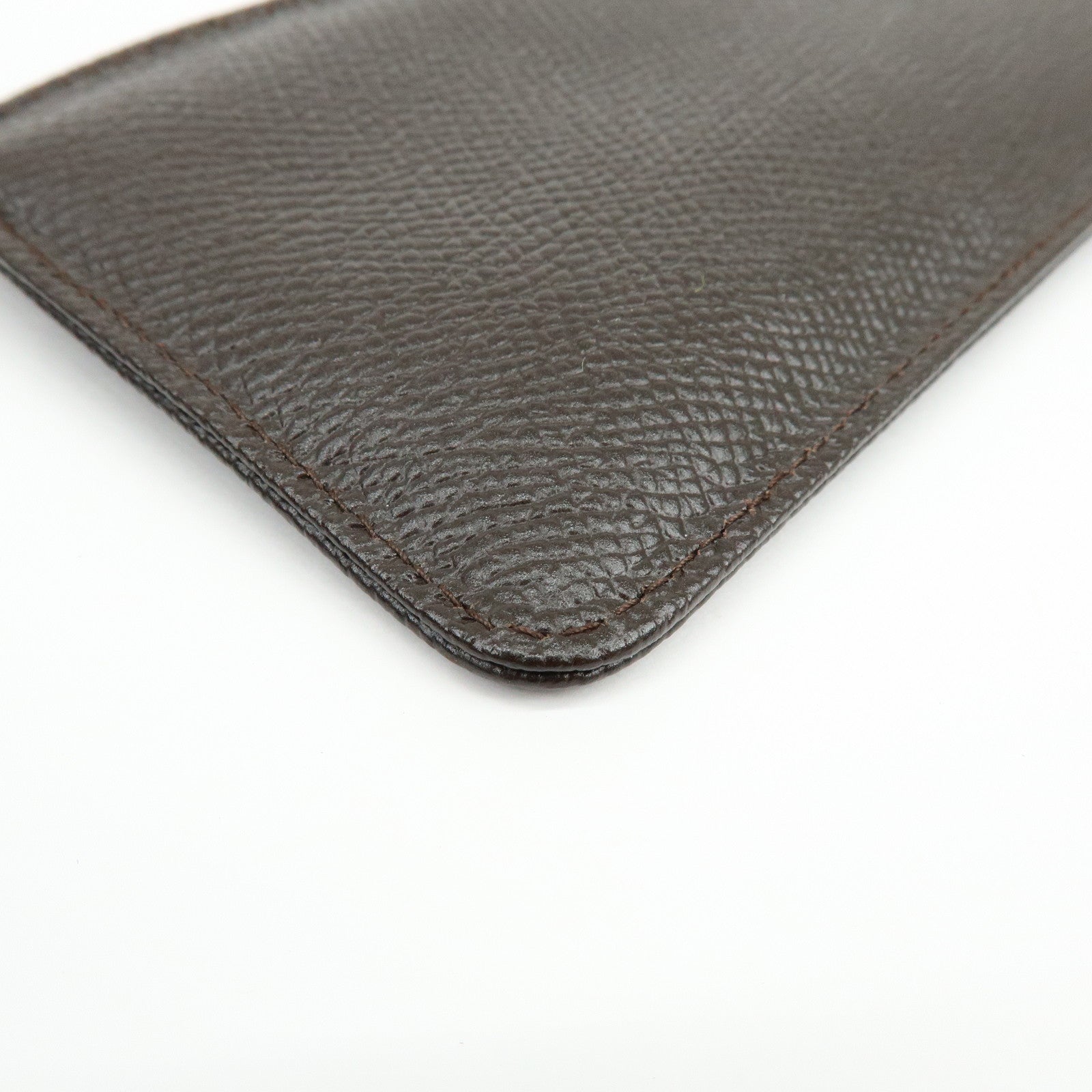 BVLGARI Leather Coin Case Coin Purse Key Chain Dark Brown