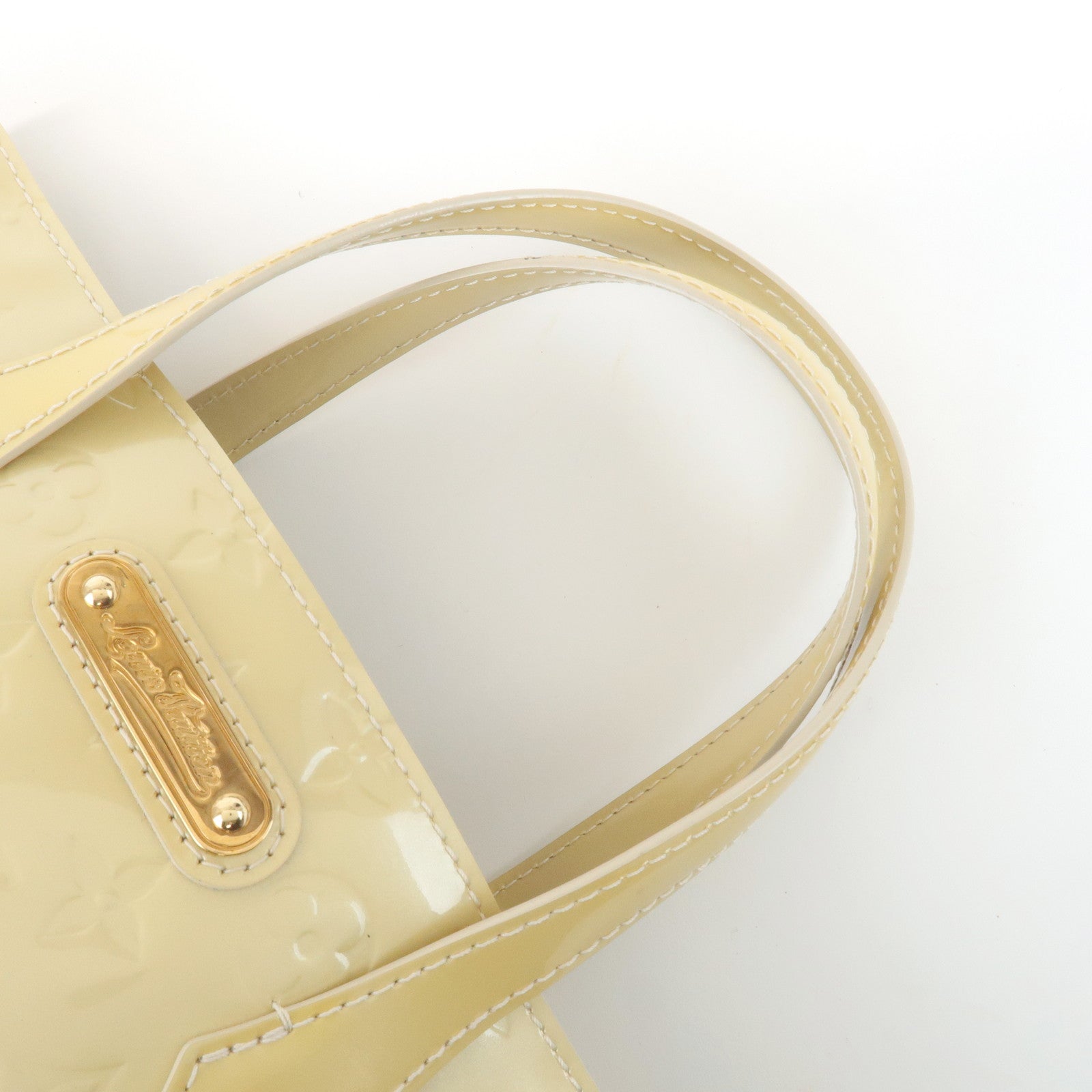 Louis Vuitton Monogram Vernis Wilshire PM Hand Bag Blanc Corail M91452 Used