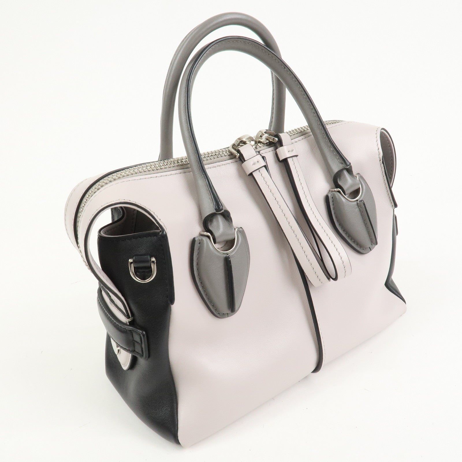 TOD’S D Styling 2Way Bag Hand Bag Shoulder Bag Light Purple Black