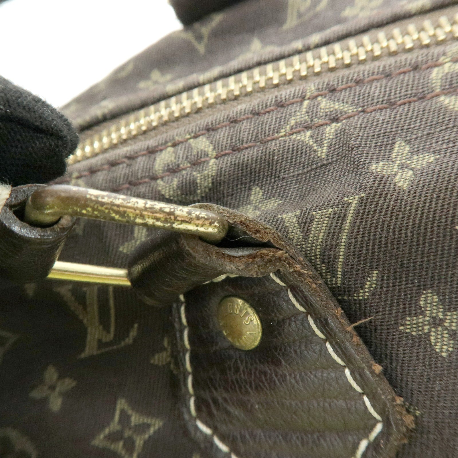 Louis Vuitton Monogram Mini Lin Speedy 30 Boston Bag Ebene M95224