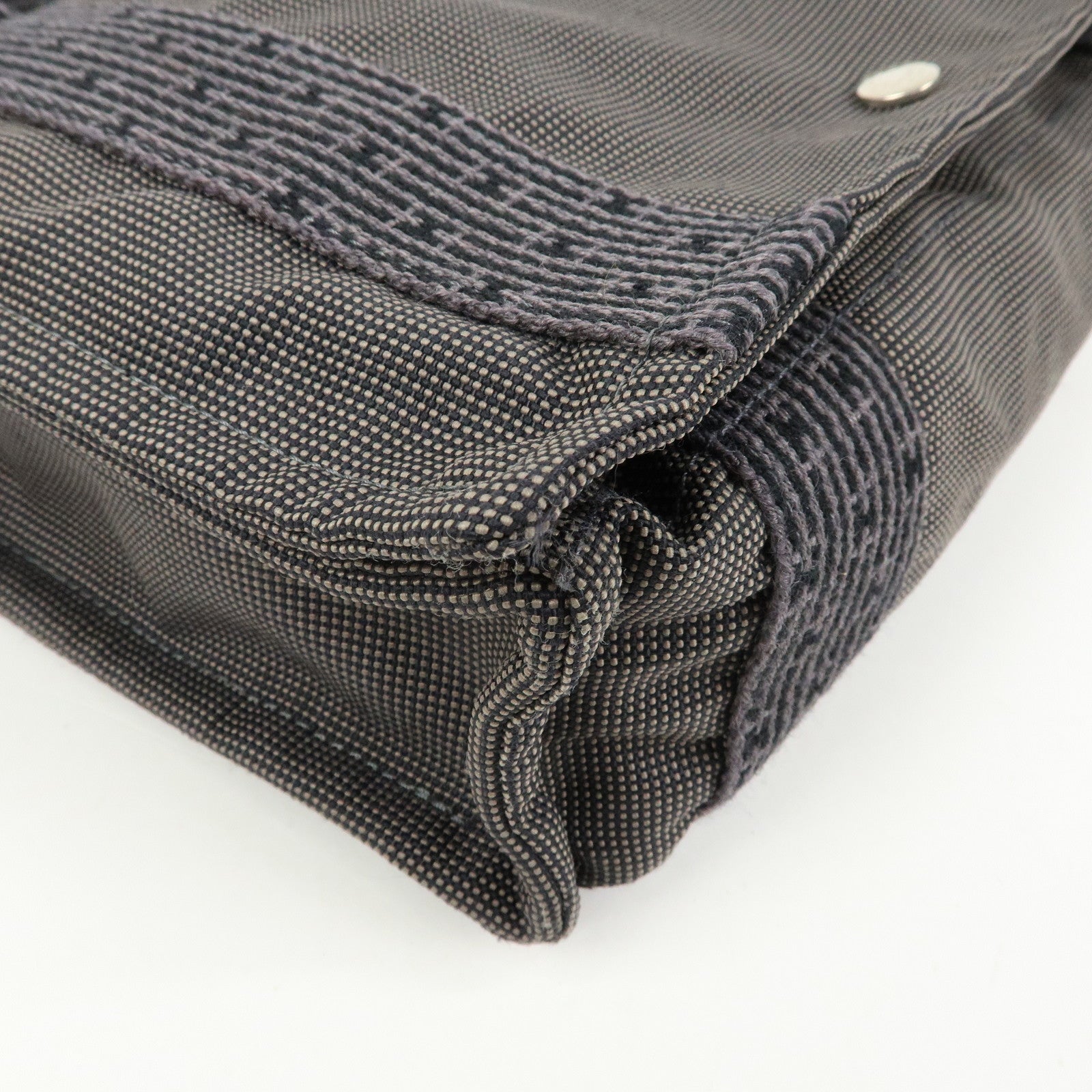 HERMES Herline Canvas Bassac PM Fourre Tout Shoulder Bag Black