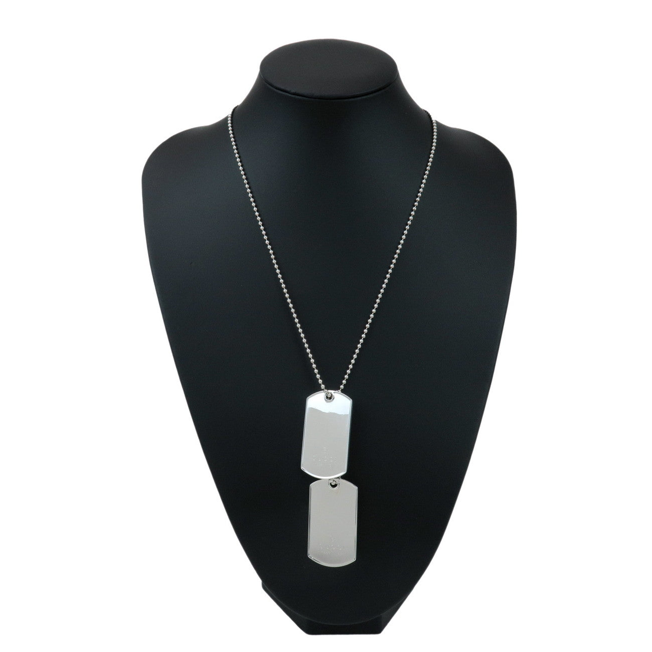 GUCCI Dog Tag Ball Chain Necklace SV925 Silver