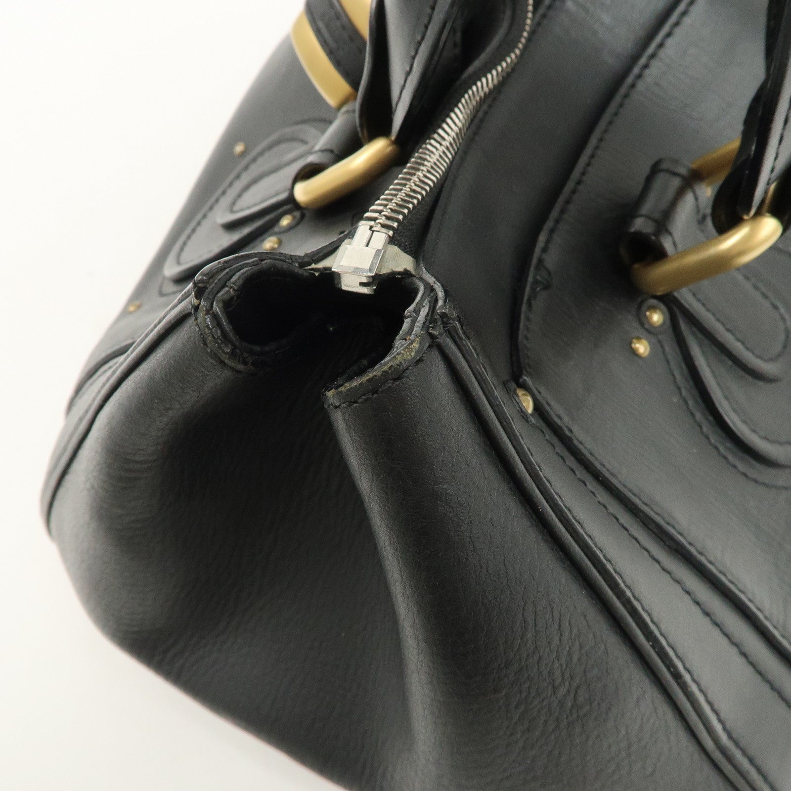 Chloe Paddington Leather Hand Bag Shoulder Bag Black